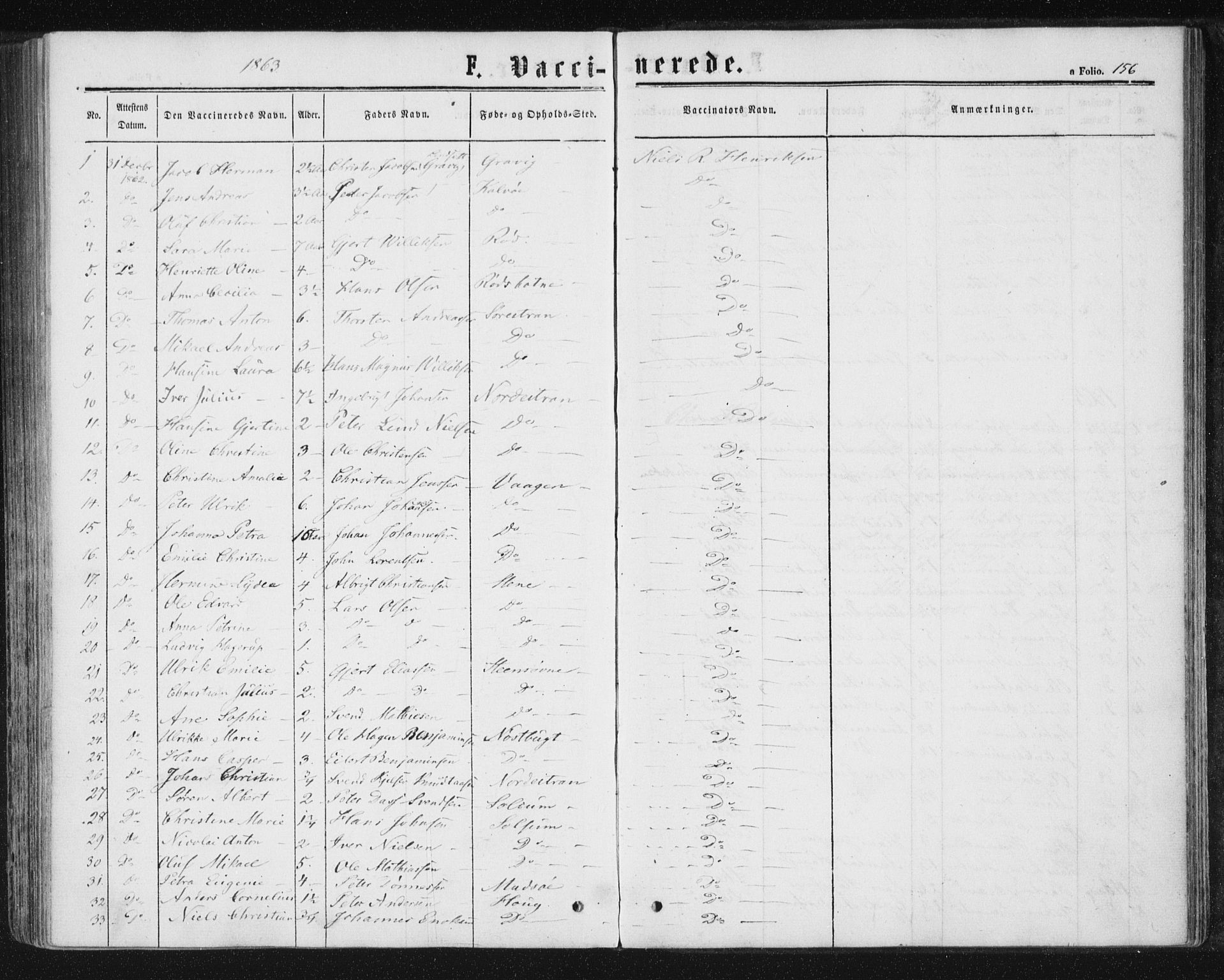 Ministerialprotokoller, klokkerbøker og fødselsregistre - Nord-Trøndelag, SAT/A-1458/788/L0696: Ministerialbok nr. 788A03, 1863-1877, s. 156