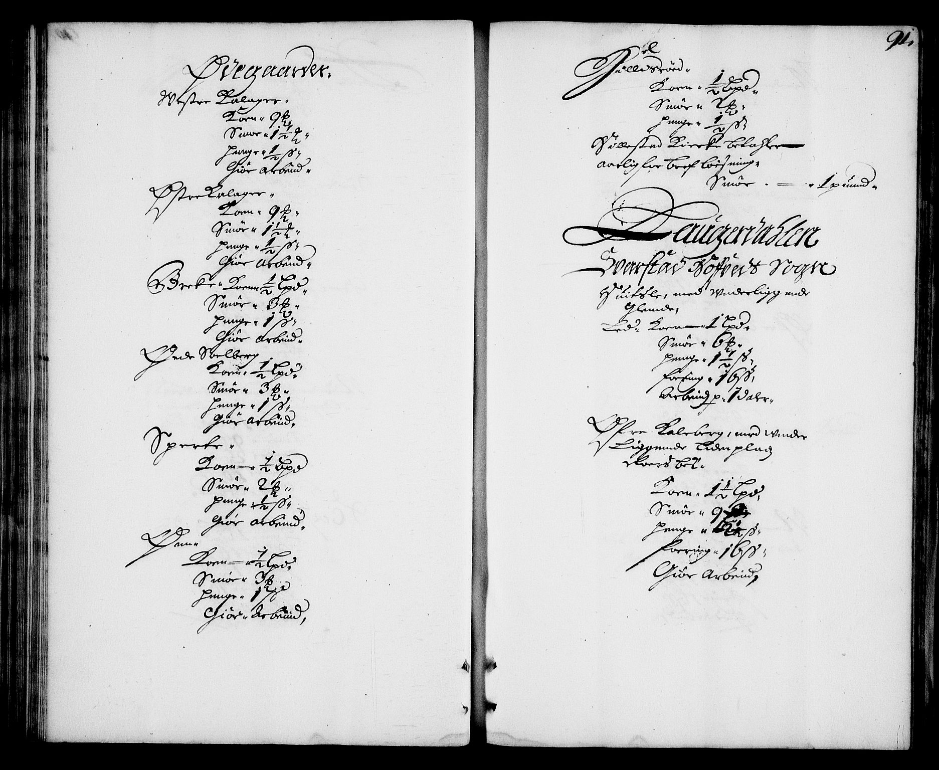 Rentekammeret inntil 1814, Realistisk ordnet avdeling, AV/RA-EA-4070/N/Na/L0003/0006: [XI h]: Tønsbergs amt og Larvik grevskaps jordebøker: / Tønsberg grevskaps jordebok, 1683, s. 90b-91a