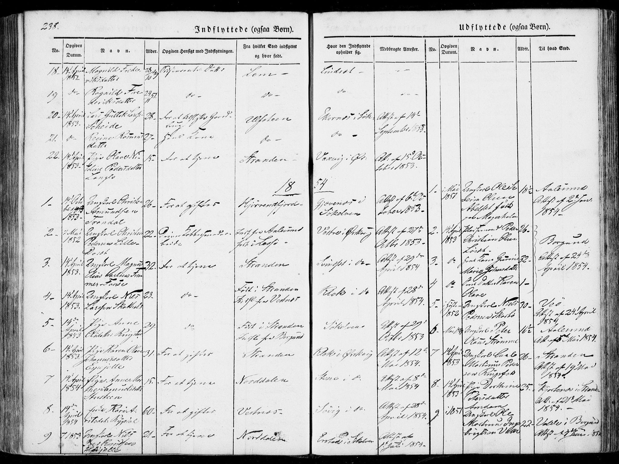 Ministerialprotokoller, klokkerbøker og fødselsregistre - Møre og Romsdal, SAT/A-1454/522/L0313: Ministerialbok nr. 522A08, 1852-1862, s. 238