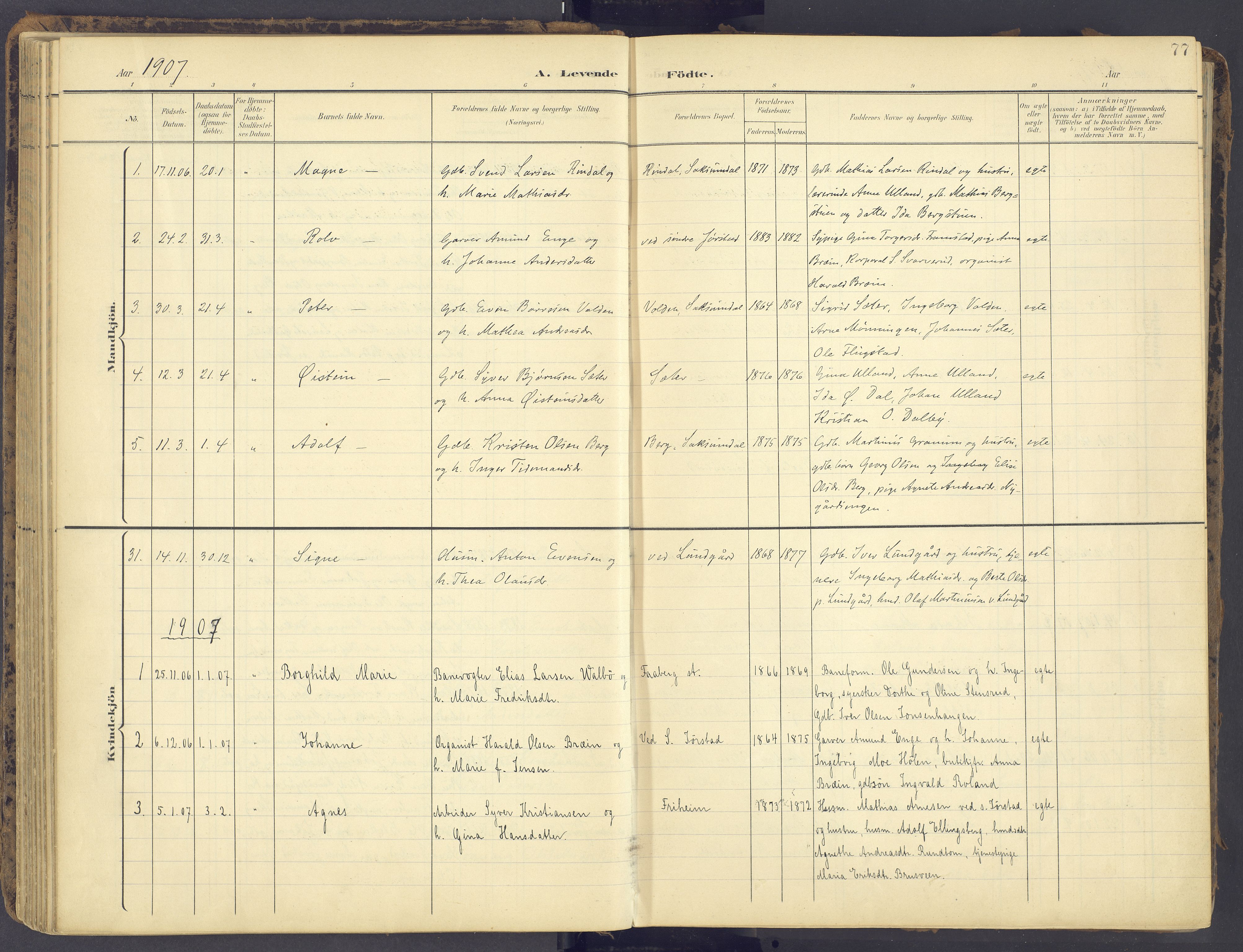 Fåberg prestekontor, AV/SAH-PREST-086/H/Ha/Haa/L0012: Ministerialbok nr. 12, 1899-1915, s. 77