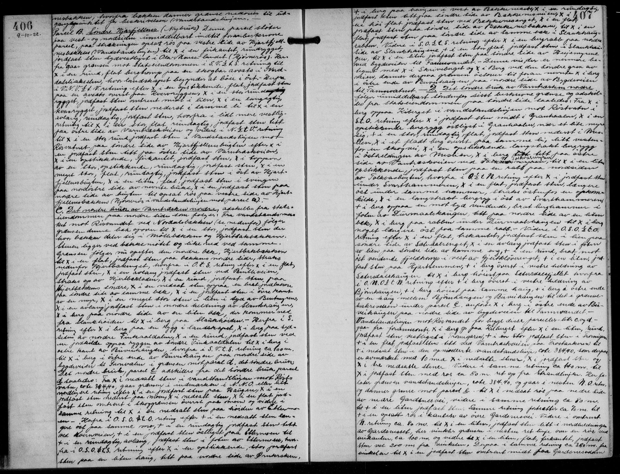 Søndre Helgeland sorenskriveri, SAT/A-4575/1/2/2C/L0022: Pantebok nr. 33, 1921-1925, s. 406-407, Tingl.dato: 09.10.1922