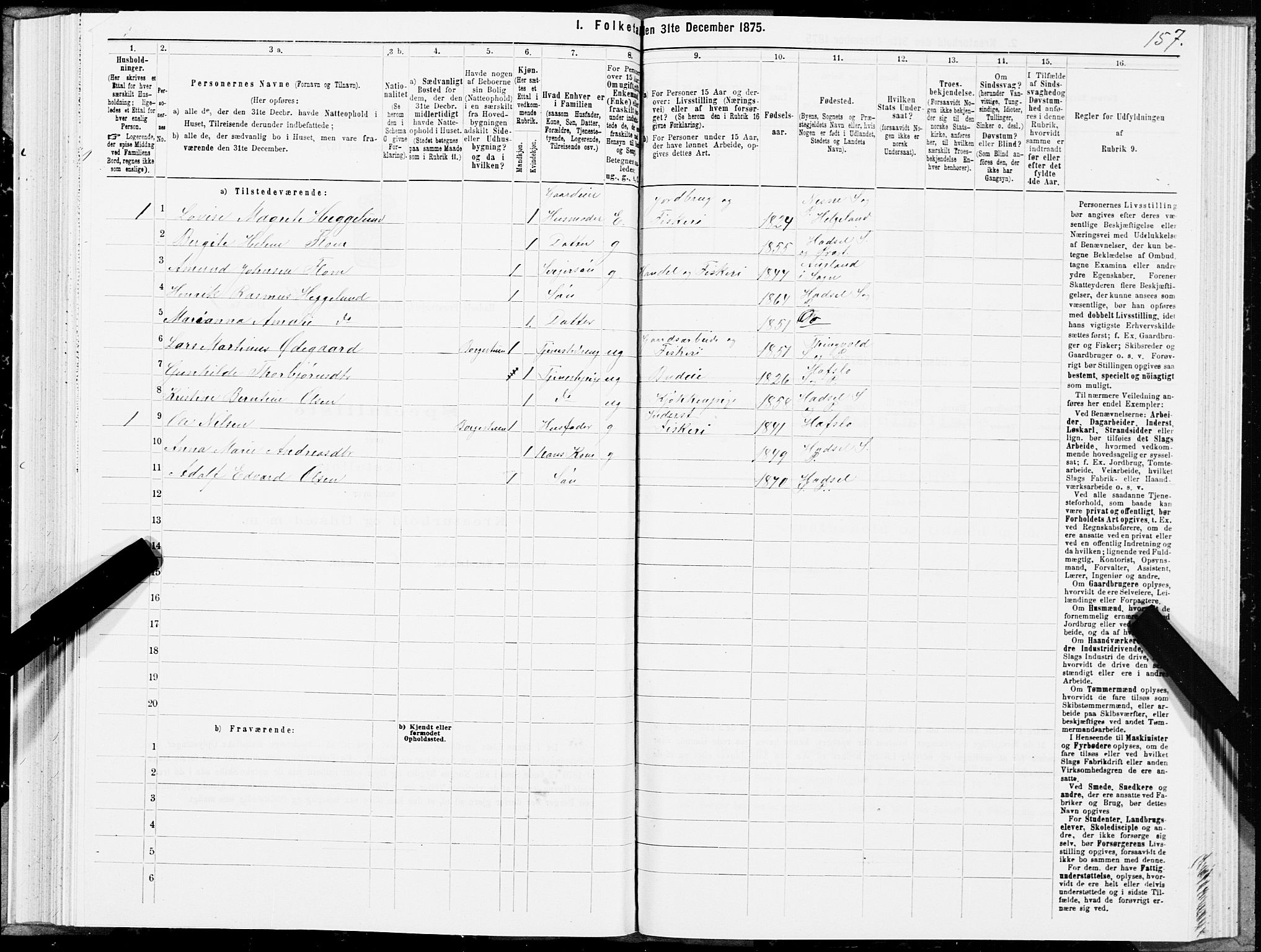 SAT, Folketelling 1875 for 1866P Hadsel prestegjeld, 1875, s. 2157