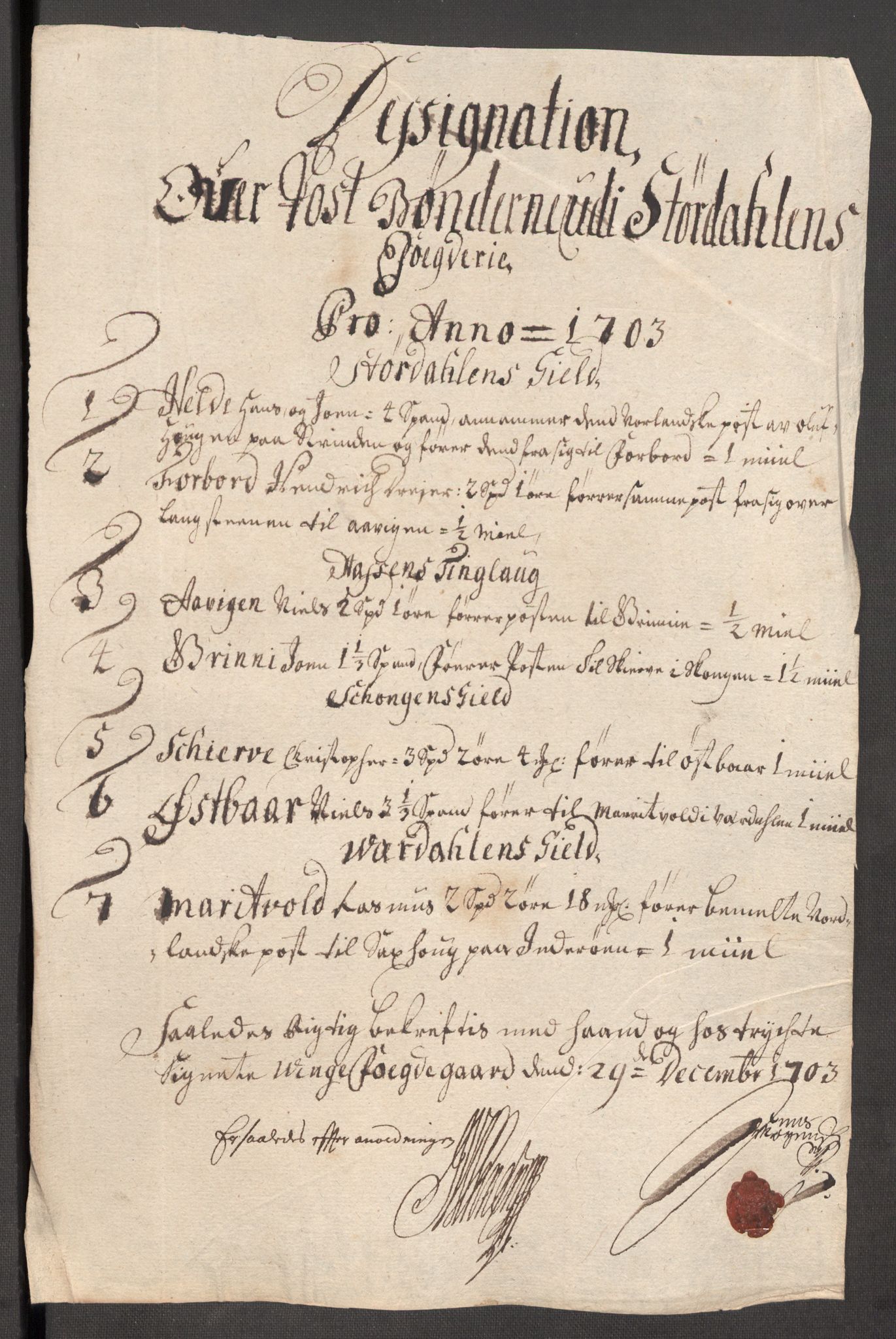 Rentekammeret inntil 1814, Reviderte regnskaper, Fogderegnskap, RA/EA-4092/R62/L4194: Fogderegnskap Stjørdal og Verdal, 1703, s. 207
