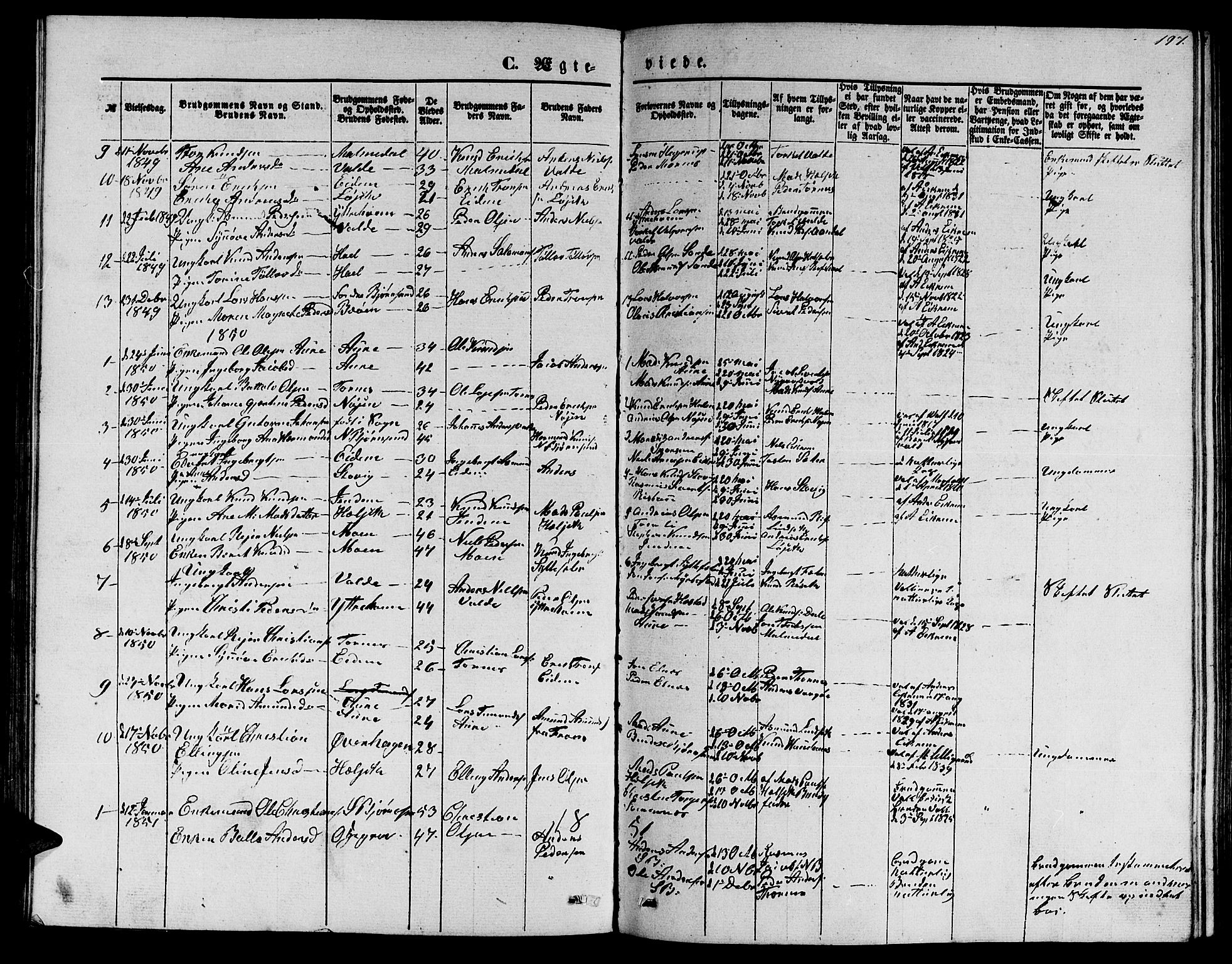 Ministerialprotokoller, klokkerbøker og fødselsregistre - Møre og Romsdal, SAT/A-1454/565/L0753: Klokkerbok nr. 565C02, 1845-1870, s. 197