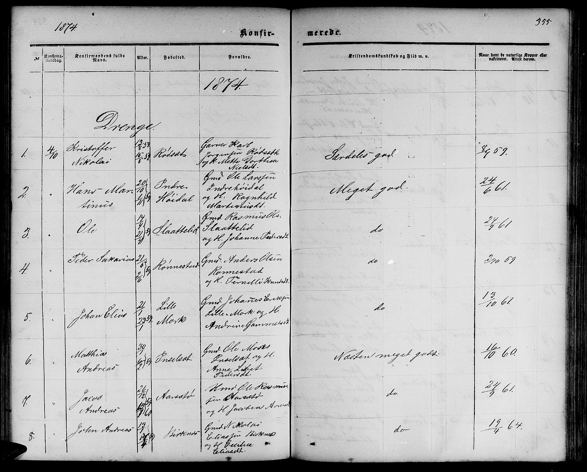 Ministerialprotokoller, klokkerbøker og fødselsregistre - Møre og Romsdal, AV/SAT-A-1454/511/L0157: Klokkerbok nr. 511C03, 1864-1884, s. 355