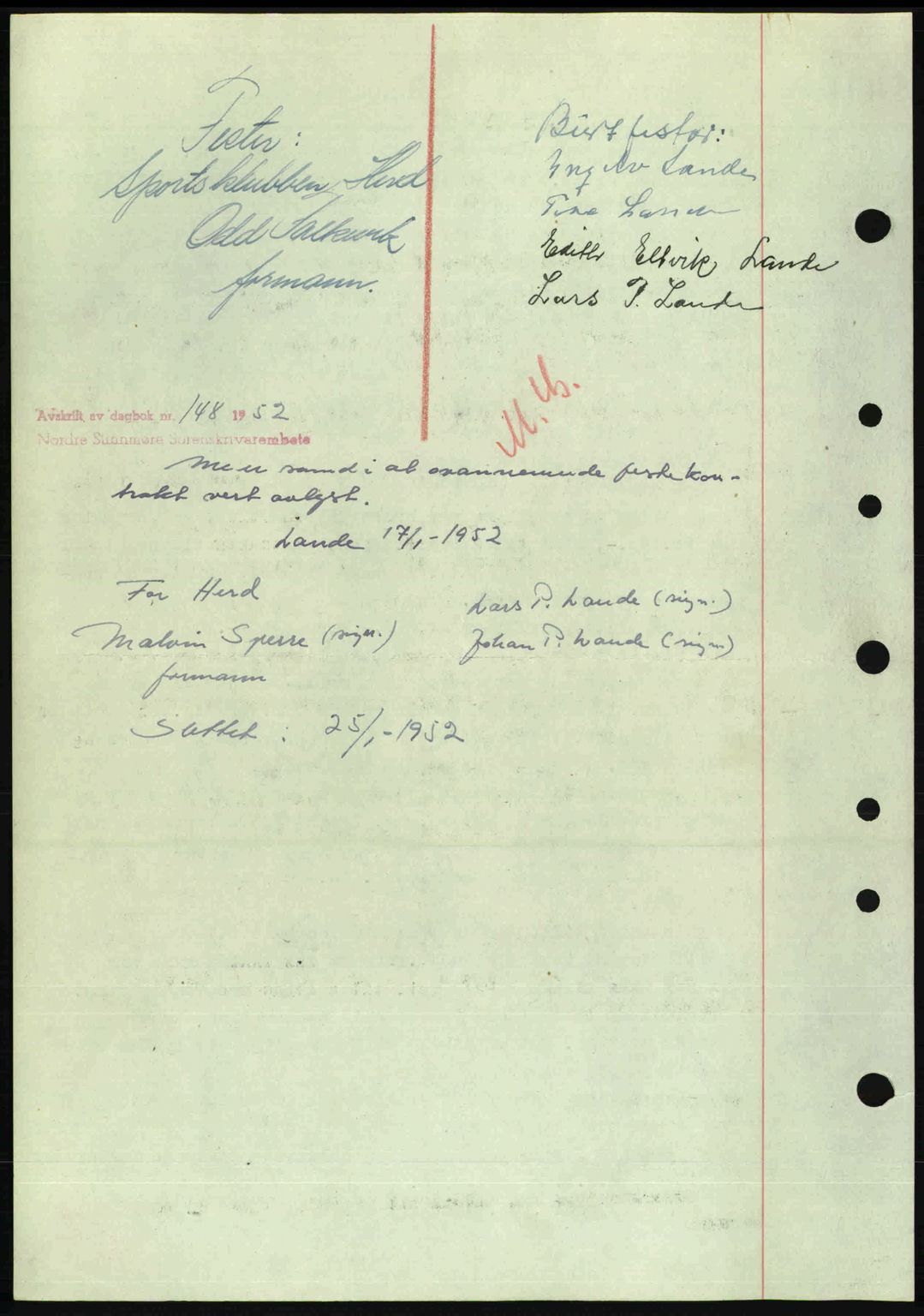 Nordre Sunnmøre sorenskriveri, AV/SAT-A-0006/1/2/2C/2Ca: Pantebok nr. A20b, 1946-1946, Dagboknr: 138/1946