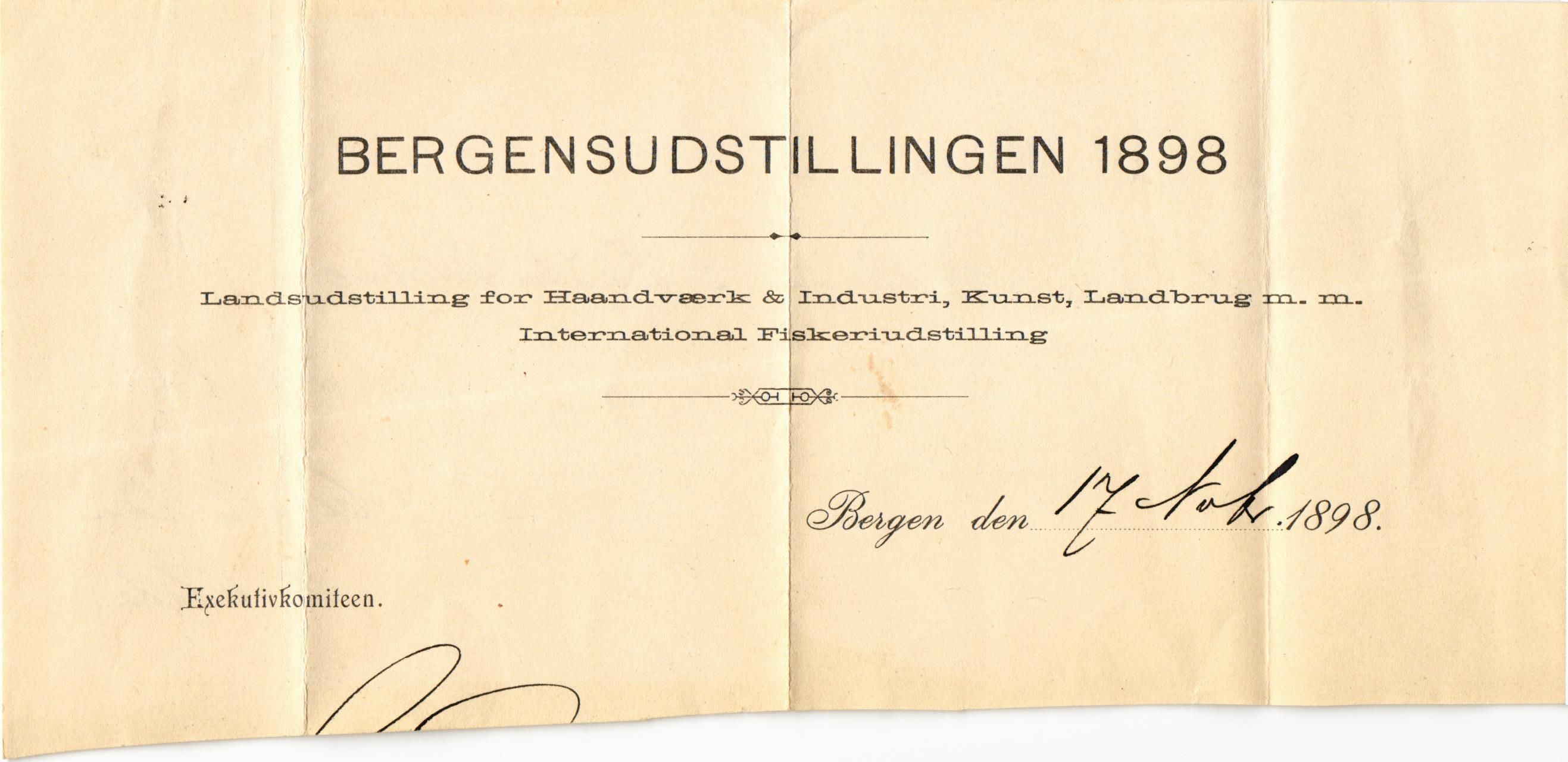 Ullensvang herad. Formannskapet , IKAH/1231b-021/E/Ea/L0009/0002: Emneordna, sideordna korrespondanse  / Rekneskap for utgifter til Bergenutstillingen , 1898-1899, s. 7