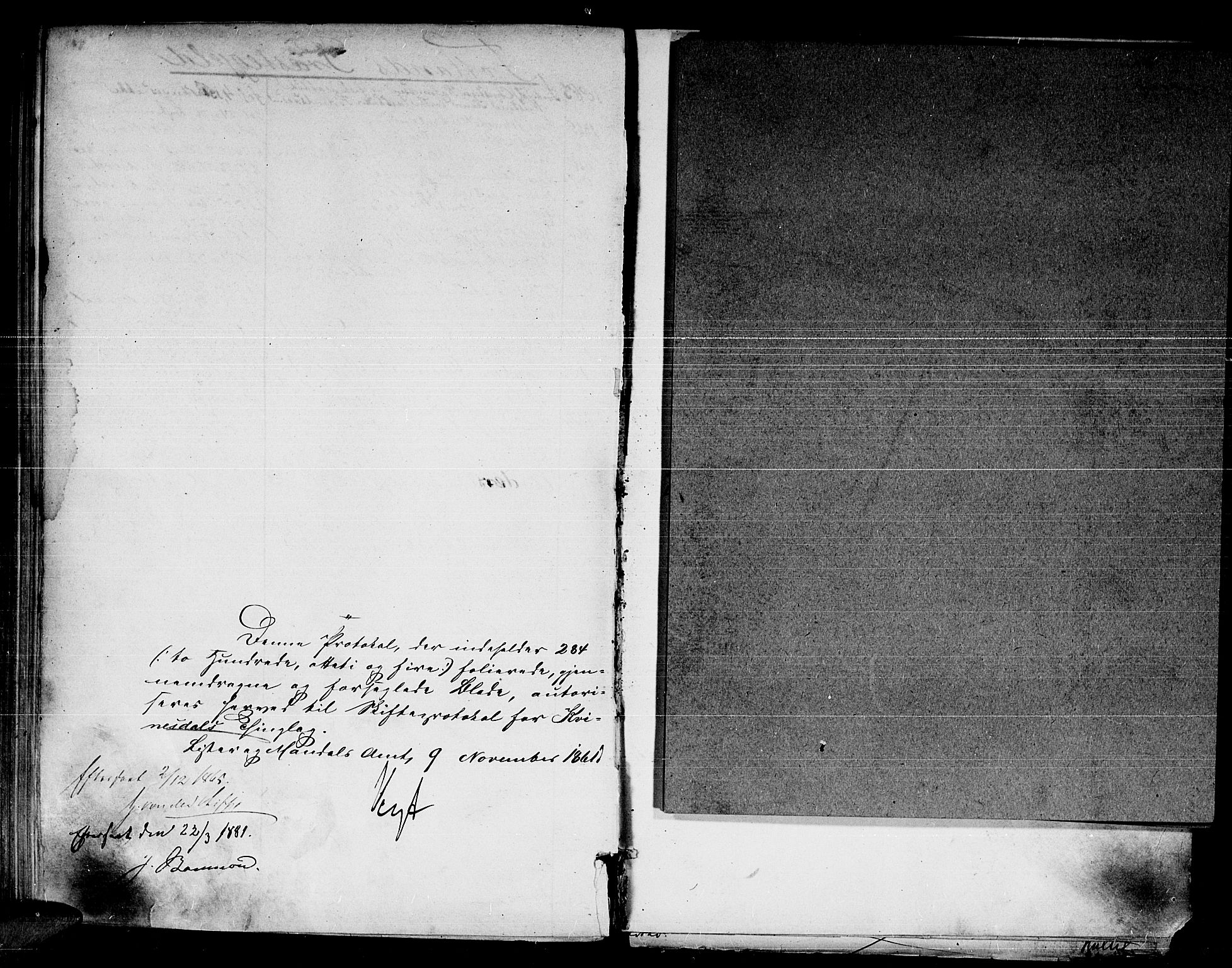 Flekkefjord sorenskriveri, SAK/1221-0001/H/Hc/L0017: Skifteprotokoll nr. 11 for Kvinesdal, 1862-1883, s. 284b-285a