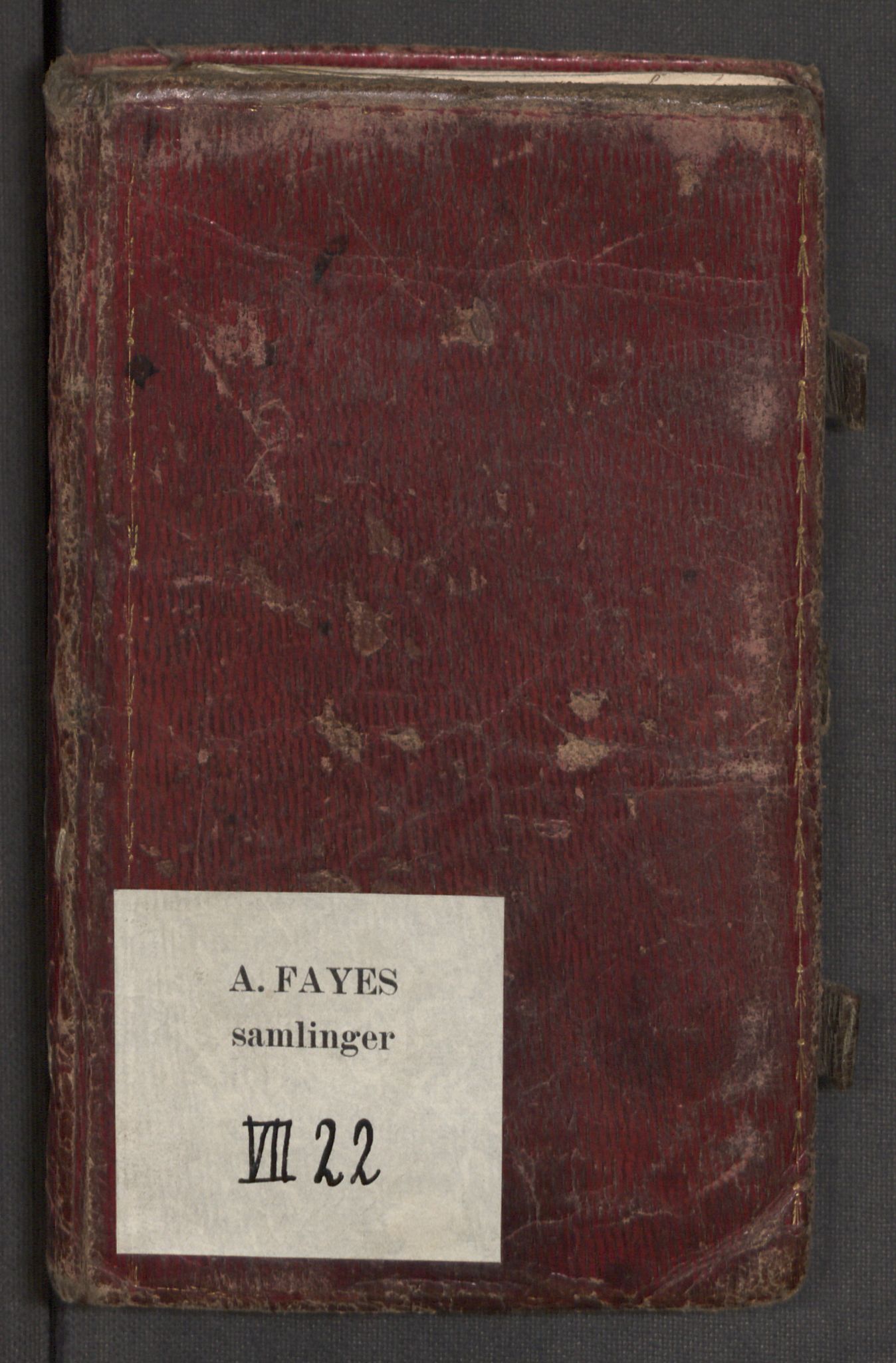 Faye, Andreas, RA/PA-0015/F/Ff/L0023/0001: -- / 2 smaa bind i 8to med topografiske og historiske (tildels arkeologiske) optegnelser av A. Faye, 1790-1865