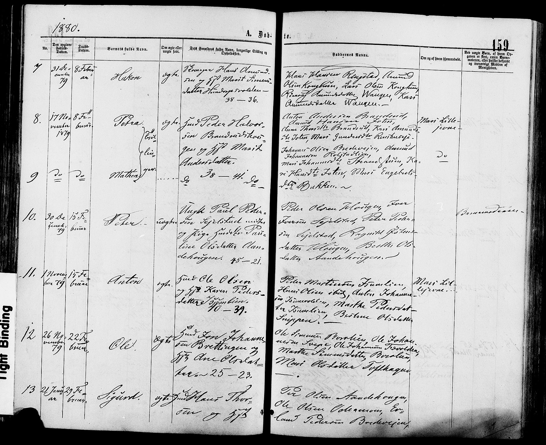 Sør-Fron prestekontor, AV/SAH-PREST-010/H/Ha/Haa/L0002: Ministerialbok nr. 2, 1864-1880, s. 159