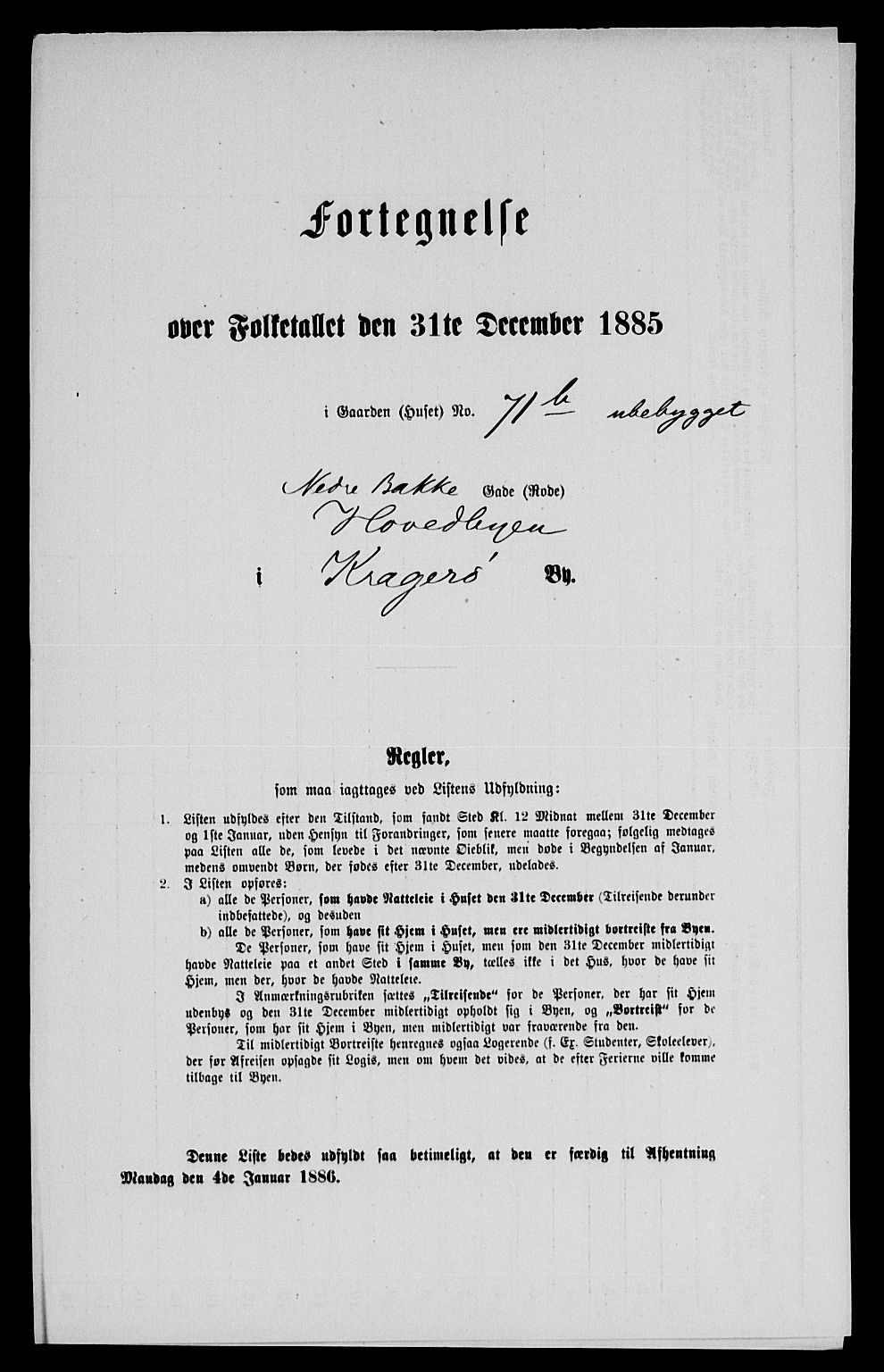 SAKO, Folketelling 1885 for 0801 Kragerø kjøpstad, 1885, s. 1165