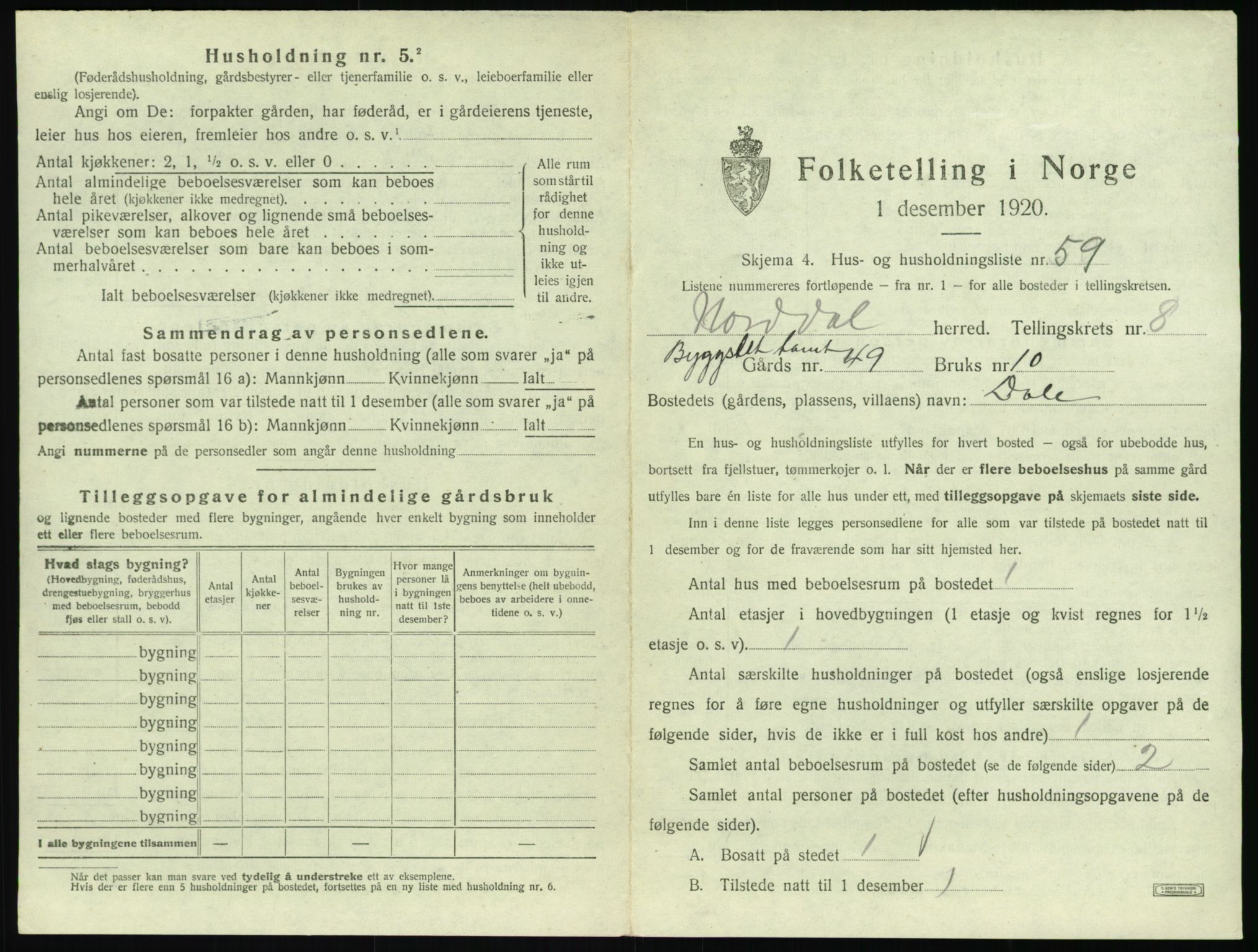 SAT, Folketelling 1920 for 1524 Norddal herred, 1920, s. 703