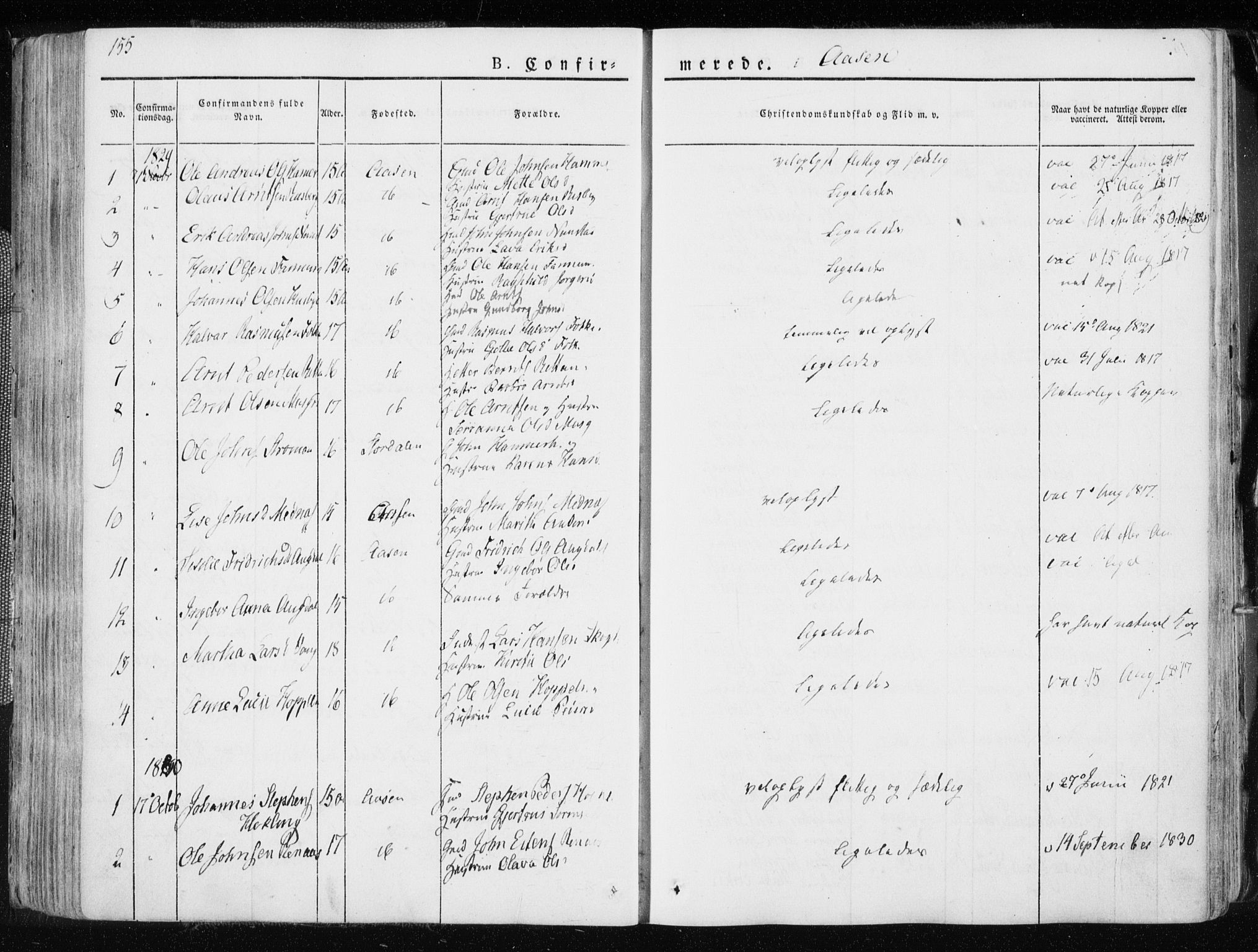 Ministerialprotokoller, klokkerbøker og fødselsregistre - Nord-Trøndelag, AV/SAT-A-1458/713/L0114: Ministerialbok nr. 713A05, 1827-1839, s. 155