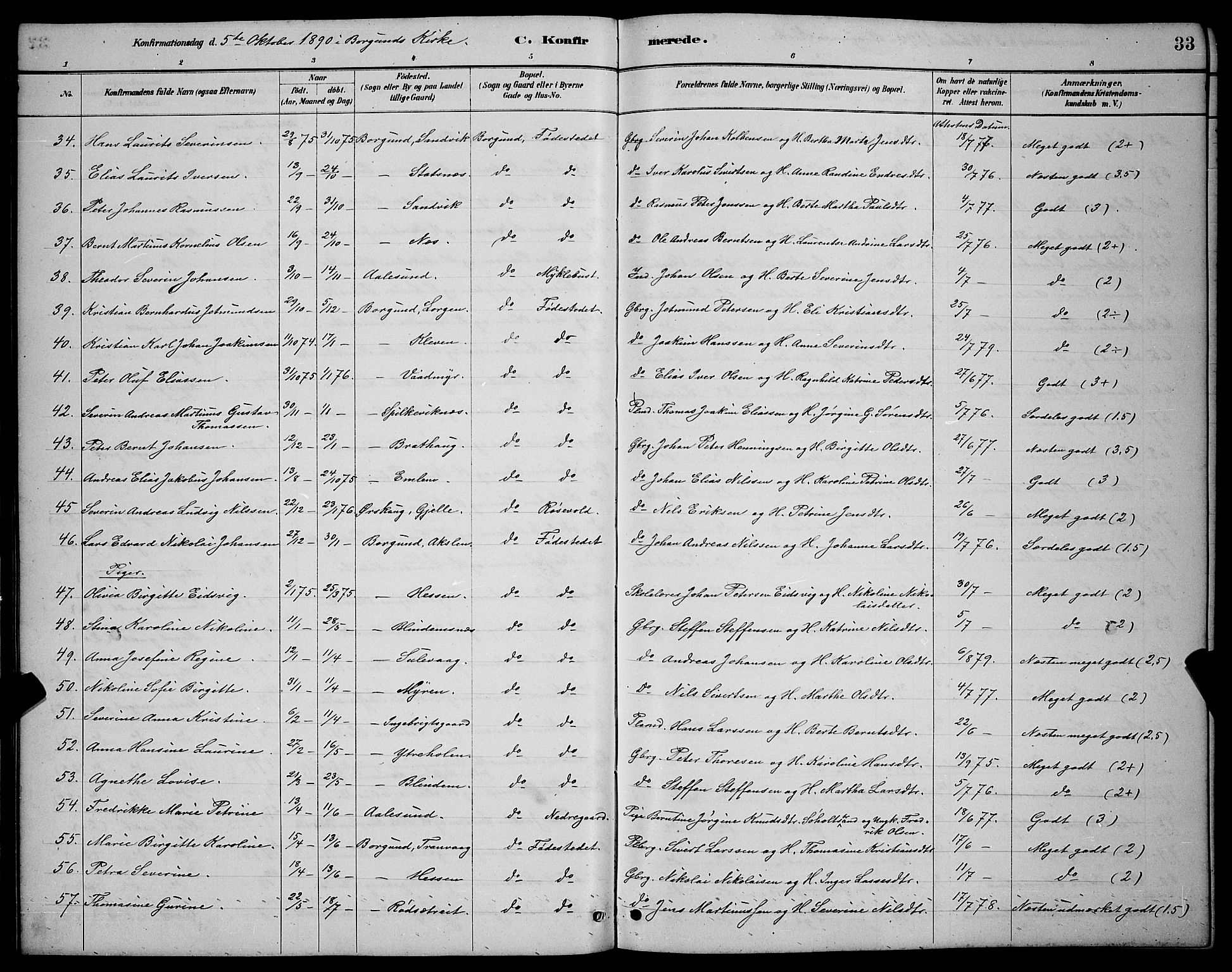 Ministerialprotokoller, klokkerbøker og fødselsregistre - Møre og Romsdal, AV/SAT-A-1454/528/L0430: Klokkerbok nr. 528C11, 1884-1899, s. 33