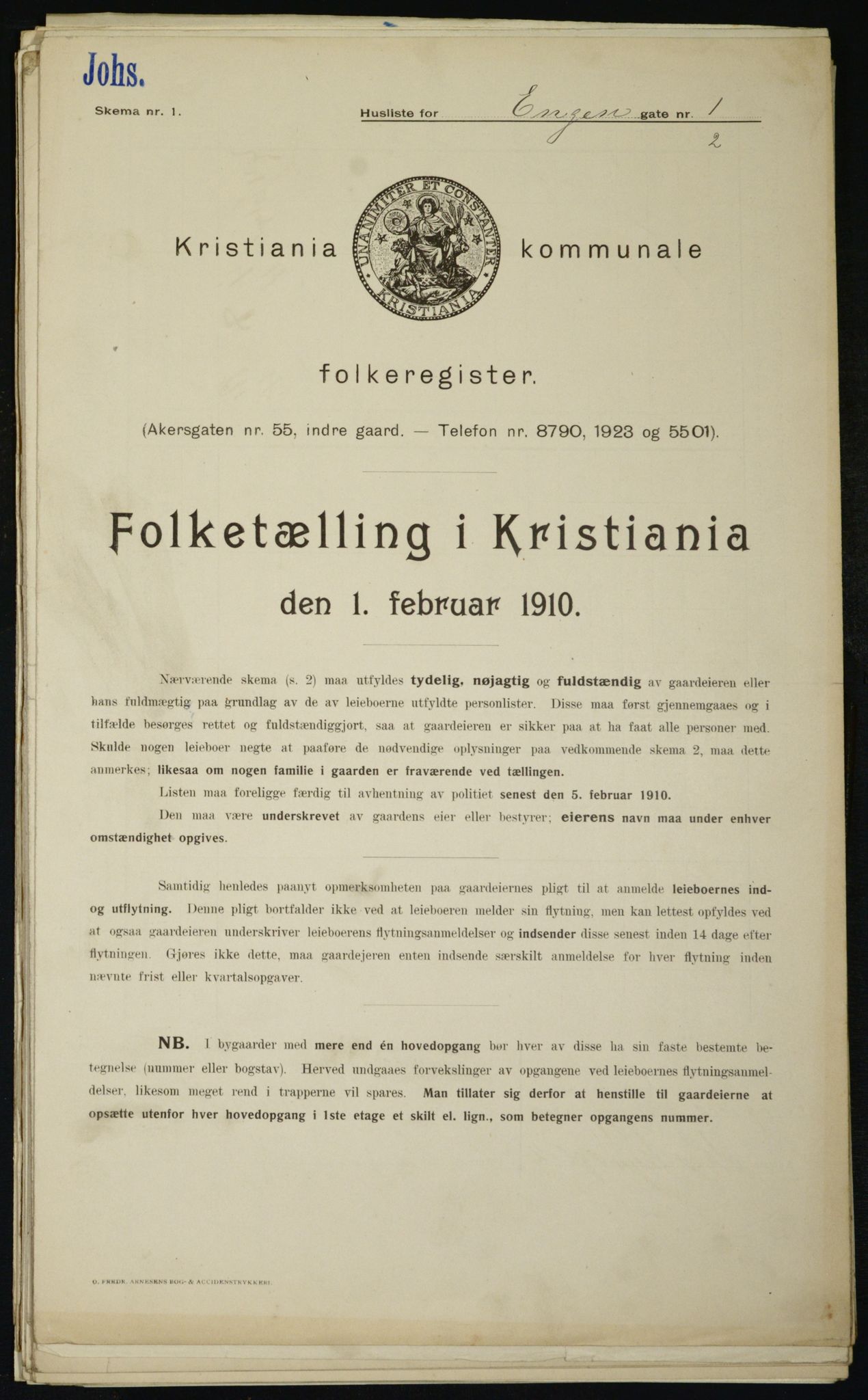 OBA, Kommunal folketelling 1.2.1910 for Kristiania, 1910, s. 19875
