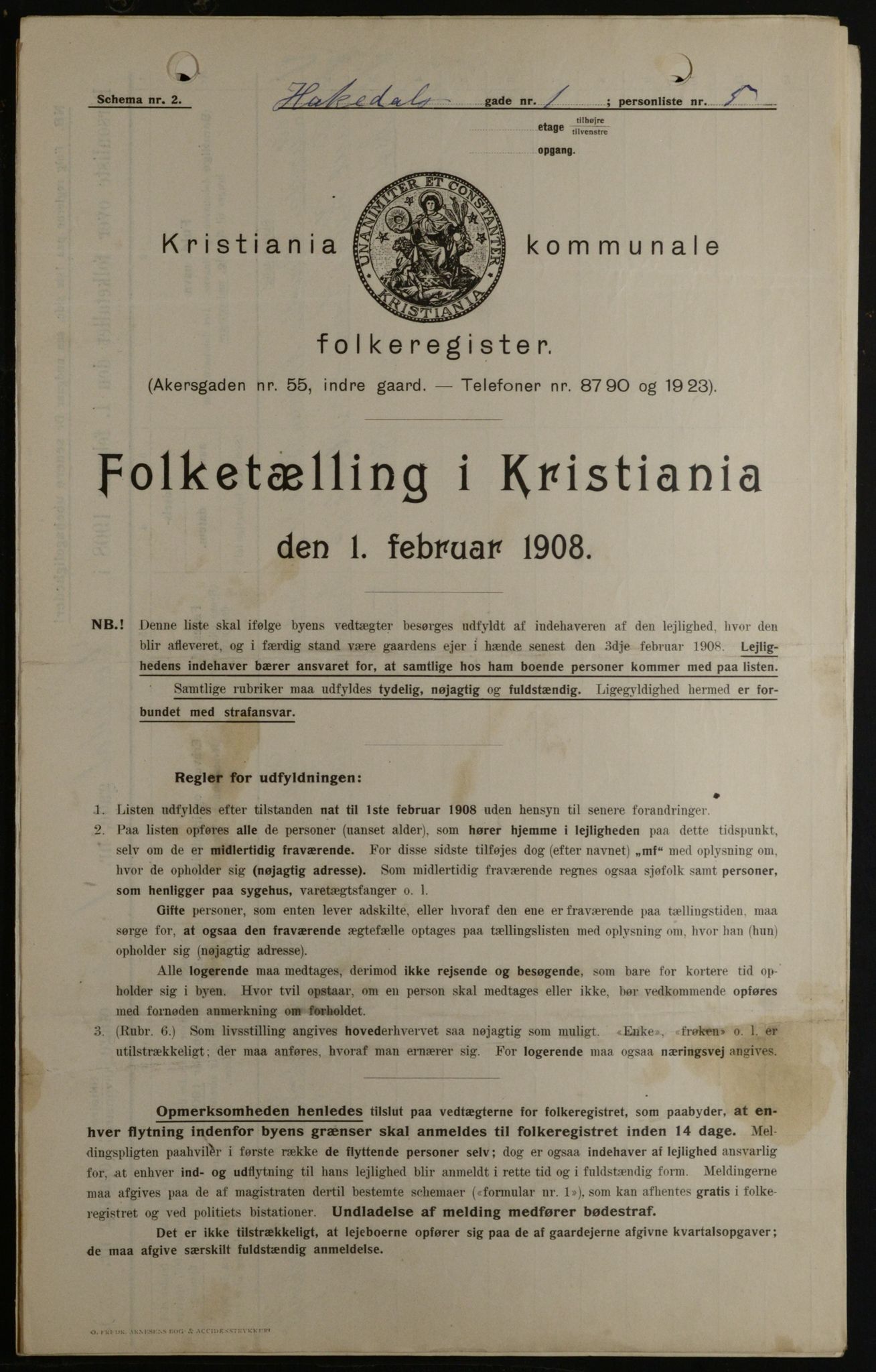 OBA, Kommunal folketelling 1.2.1908 for Kristiania kjøpstad, 1908, s. 30729