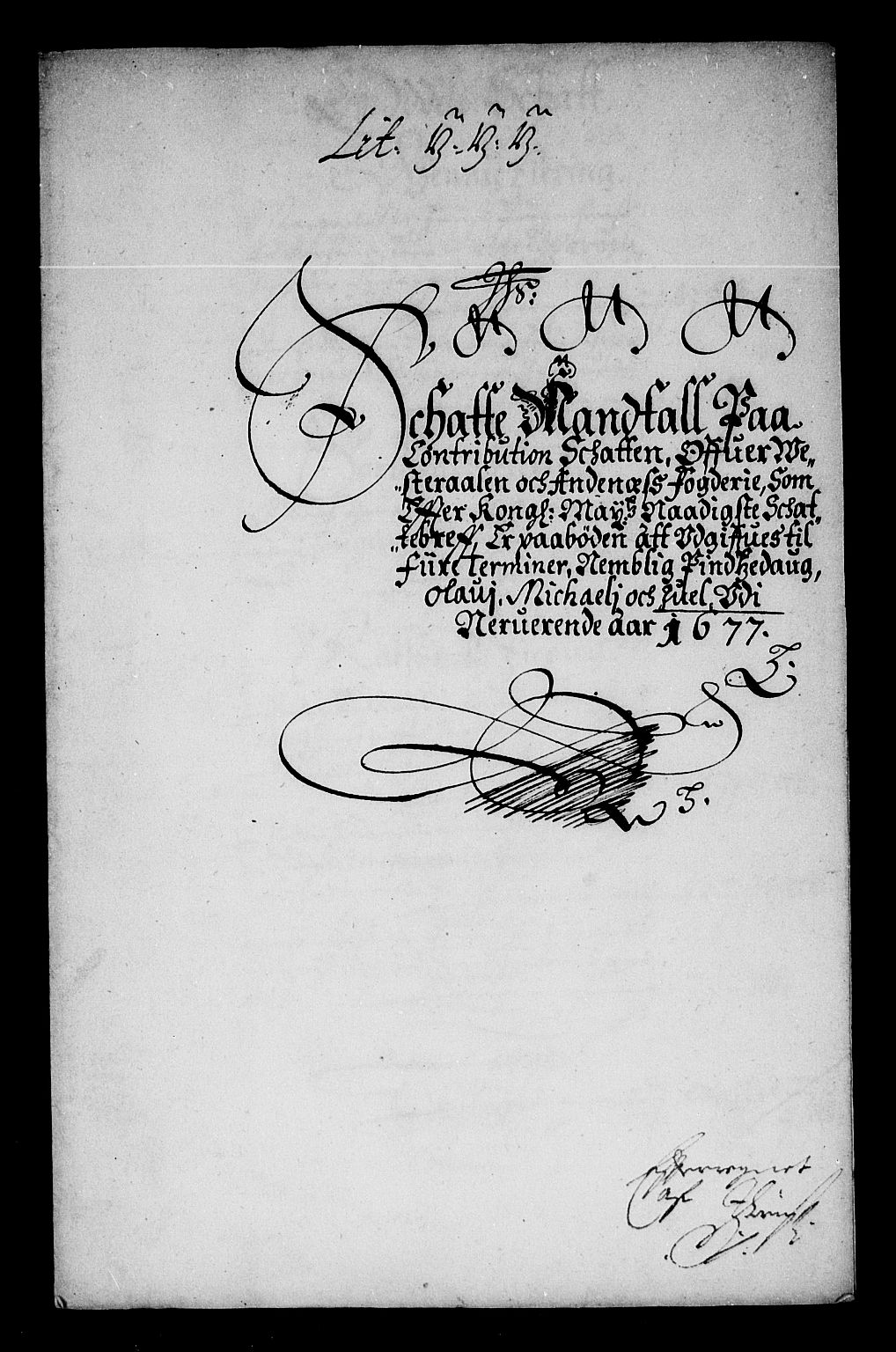 Rentekammeret inntil 1814, Reviderte regnskaper, Stiftamtstueregnskaper, Trondheim stiftamt og Nordland amt, AV/RA-EA-6044/R/Re/L0049: Trondheim stiftamt og Nordland amt, 1677