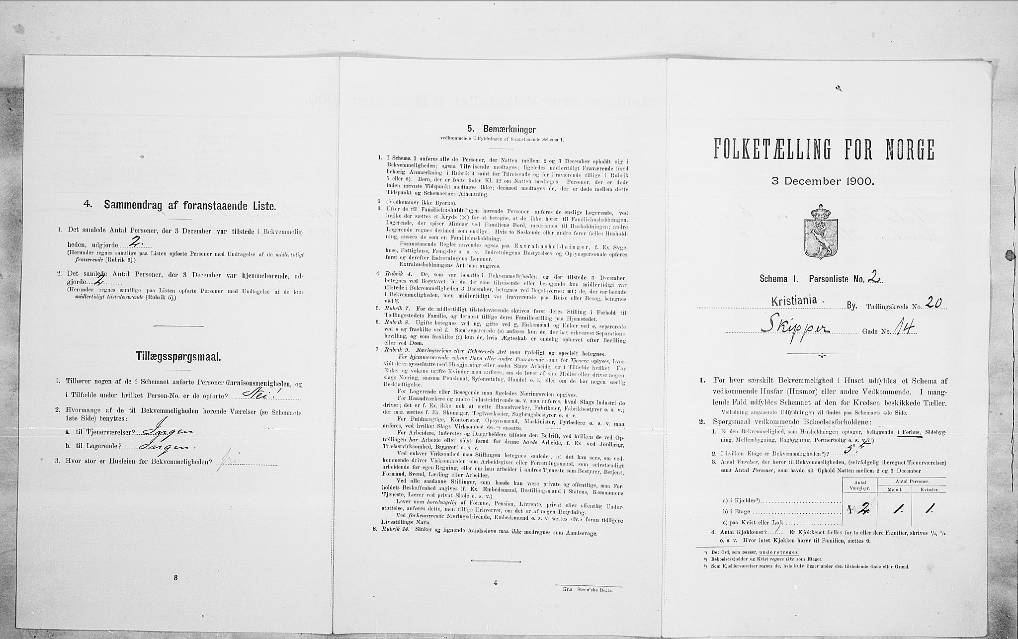 SAO, Folketelling 1900 for 0301 Kristiania kjøpstad, 1900, s. 84942