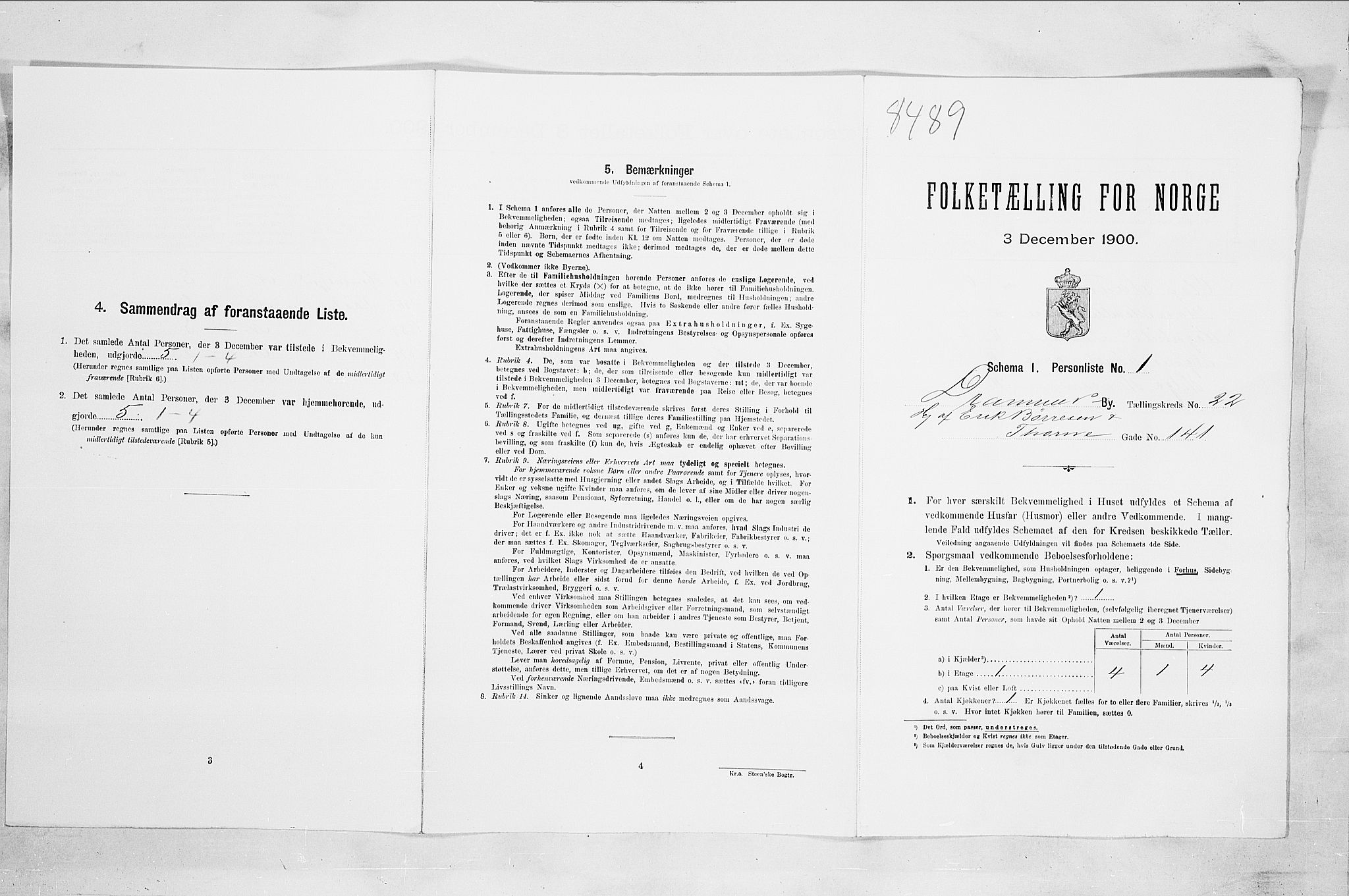 RA, Folketelling 1900 for 0602 Drammen kjøpstad, 1900, s. 3759