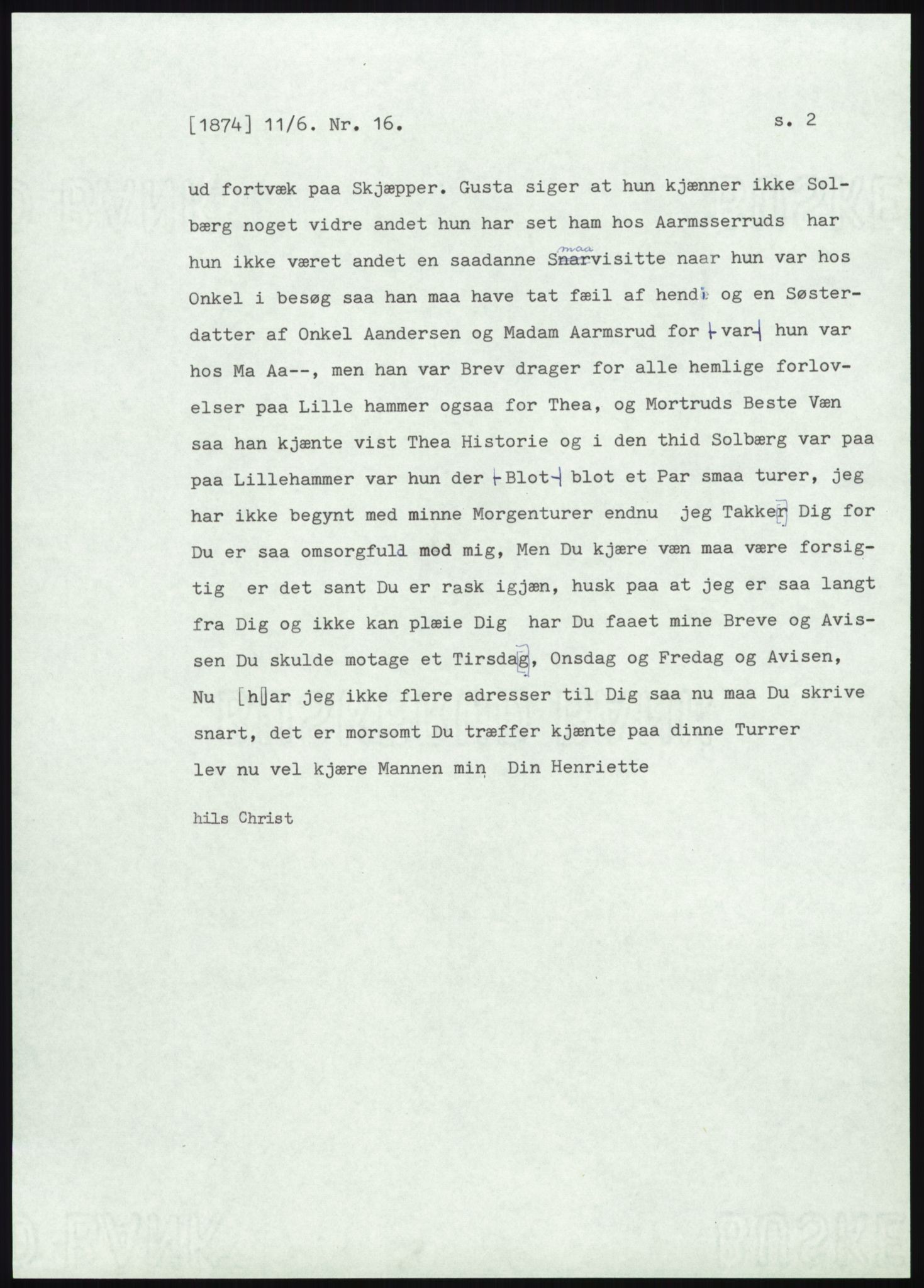 Samlinger til kildeutgivelse, Amerikabrevene, AV/RA-EA-4057/F/L0008: Innlån fra Hedmark: Gamkind - Semmingsen, 1838-1914, s. 193