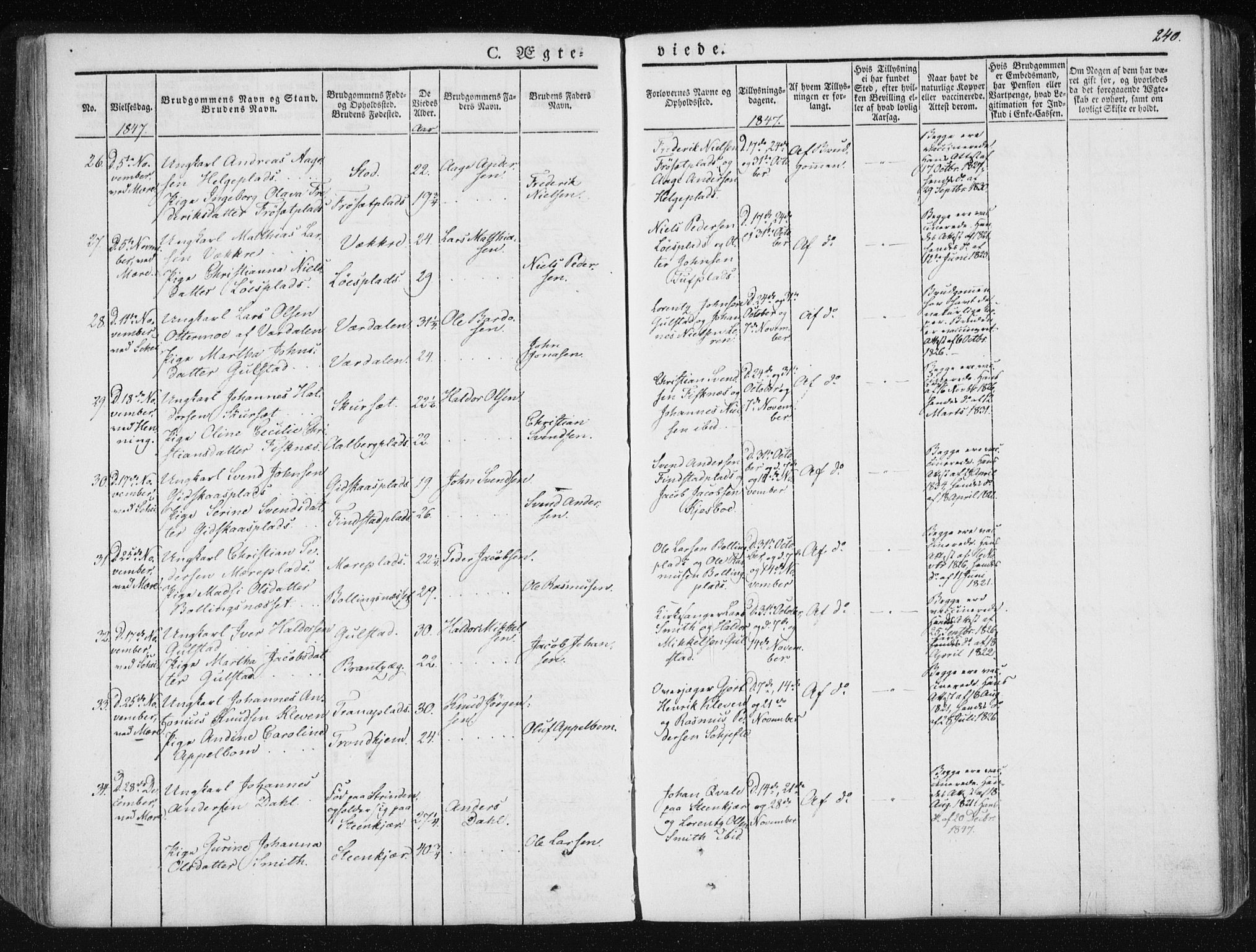 Ministerialprotokoller, klokkerbøker og fødselsregistre - Nord-Trøndelag, AV/SAT-A-1458/735/L0339: Ministerialbok nr. 735A06 /1, 1836-1848, s. 240