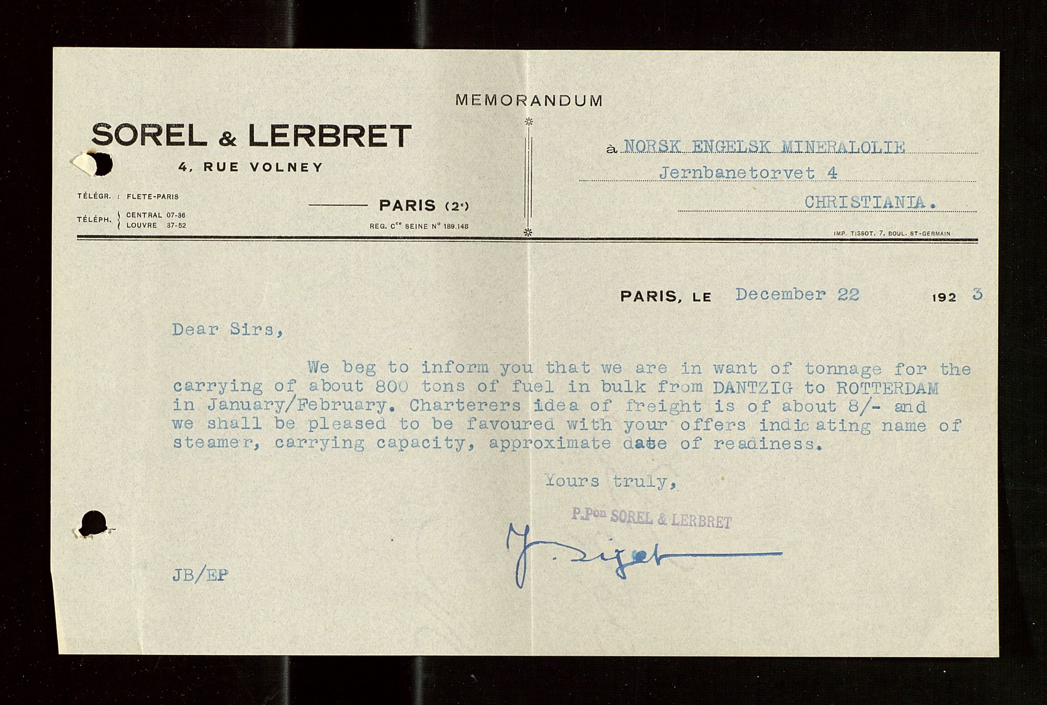 Pa 1521 - A/S Norske Shell, AV/SAST-A-101915/E/Ea/Eaa/L0022: Sjefskorrespondanse, 1918, s. 187