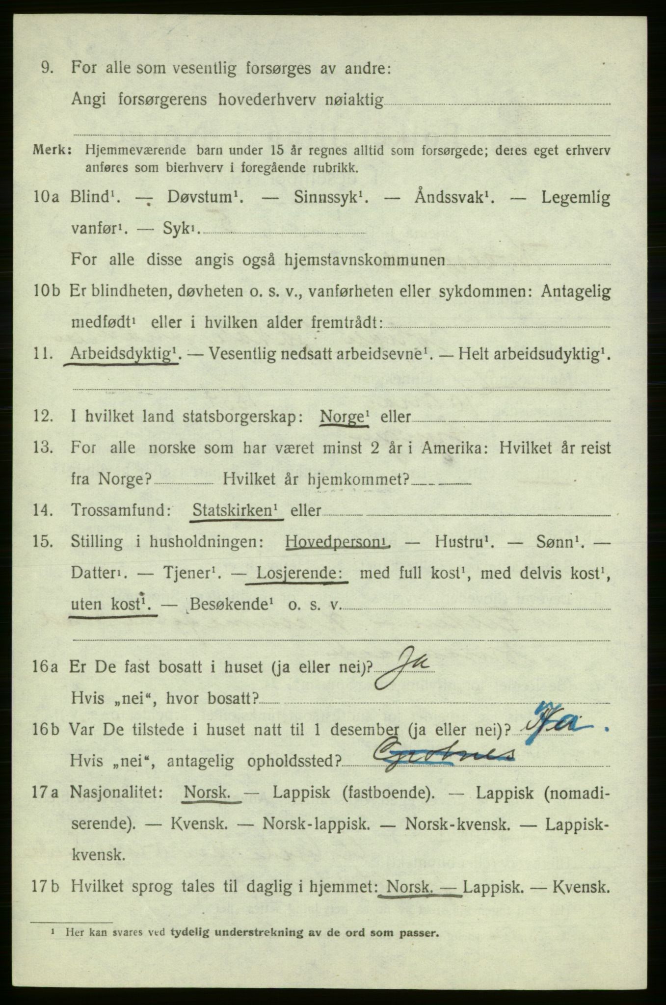 SATØ, Folketelling 1920 for 2017 Kvalsund herred, 1920, s. 2839