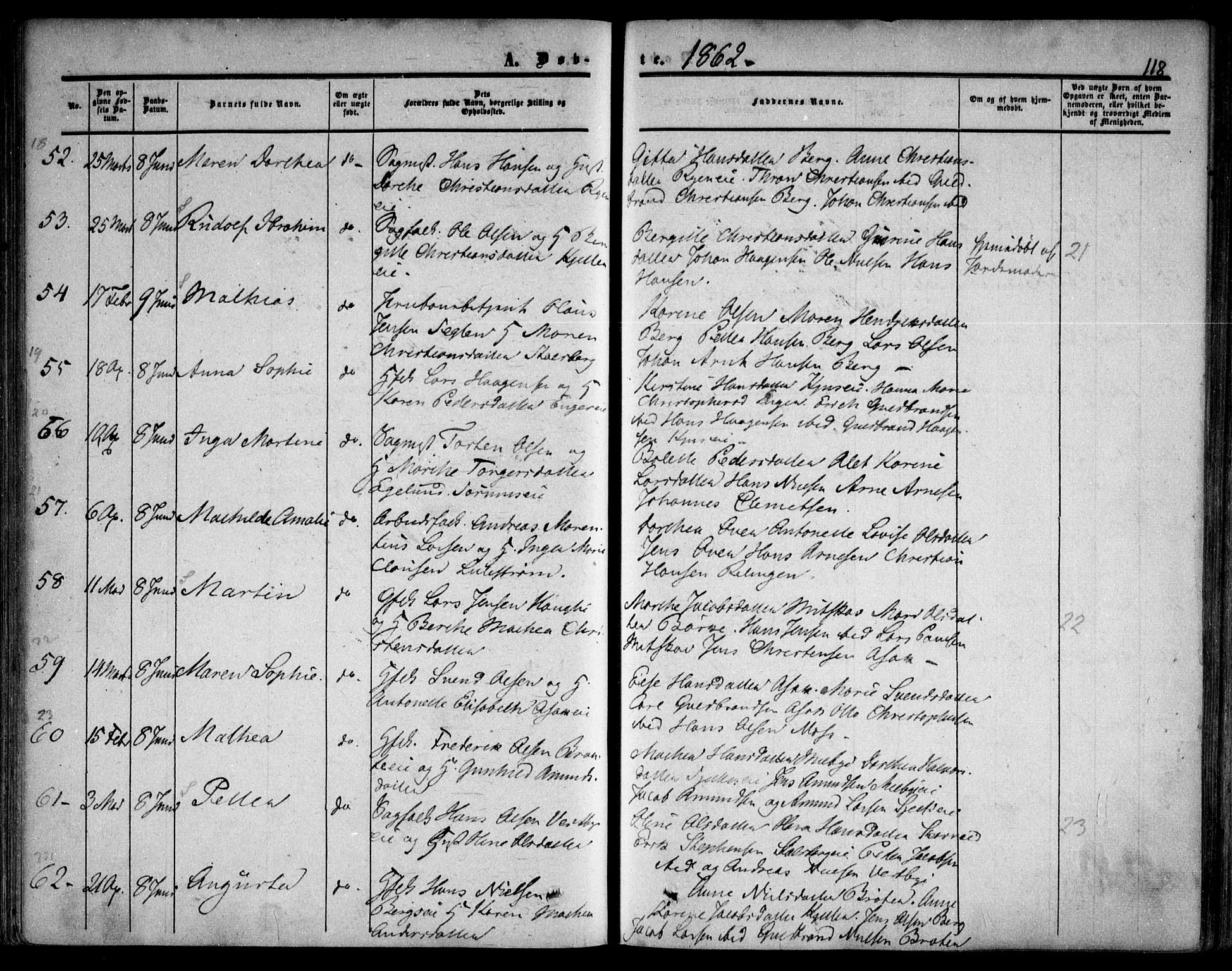 Skedsmo prestekontor Kirkebøker, AV/SAO-A-10033a/F/Fa/L0010: Ministerialbok nr. I 10, 1854-1865, s. 118