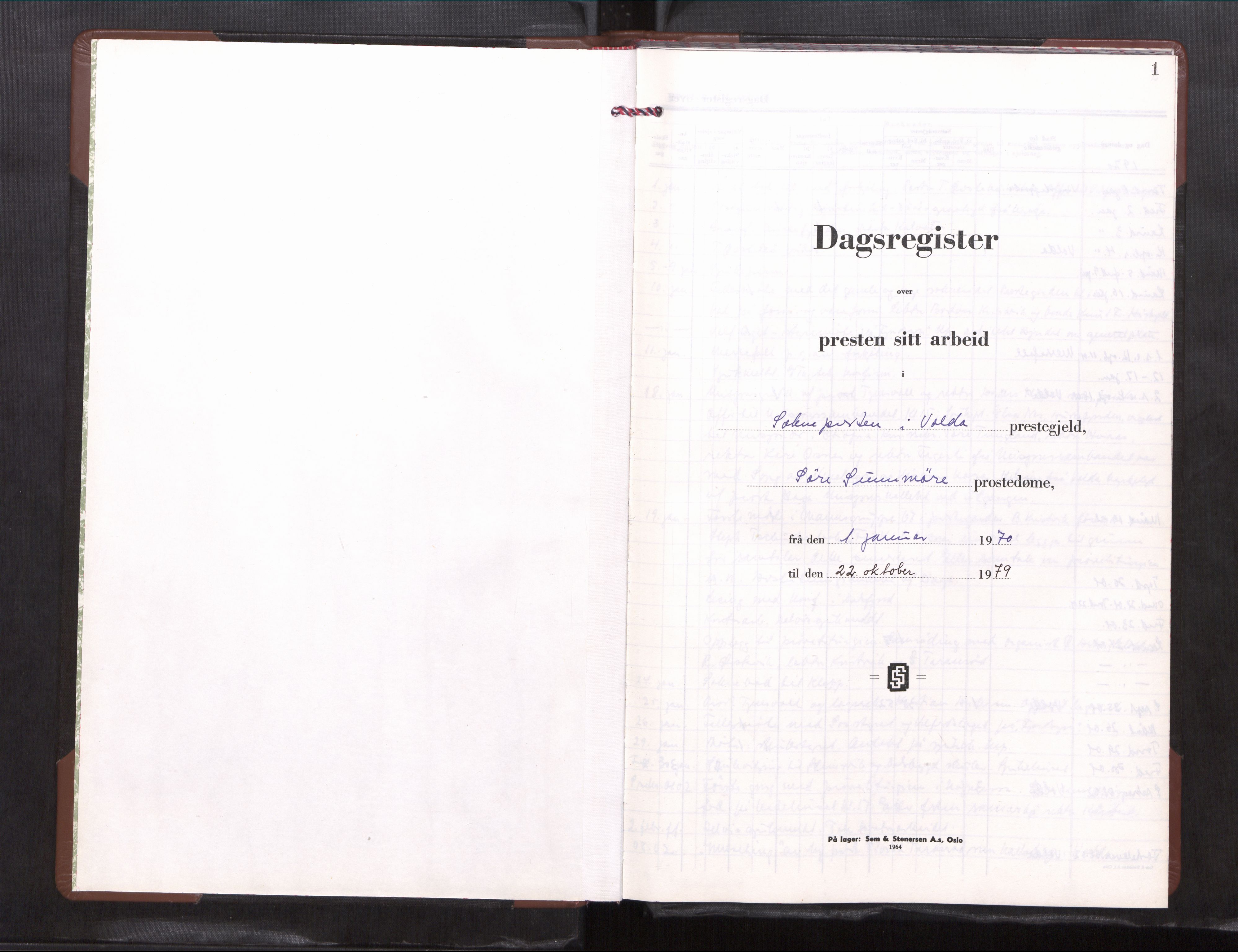 Ministerialprotokoller, klokkerbøker og fødselsregistre - Møre og Romsdal, AV/SAT-A-1454/511/L0150: Dagsregister nr. 511---, 1970-1979, s. 1