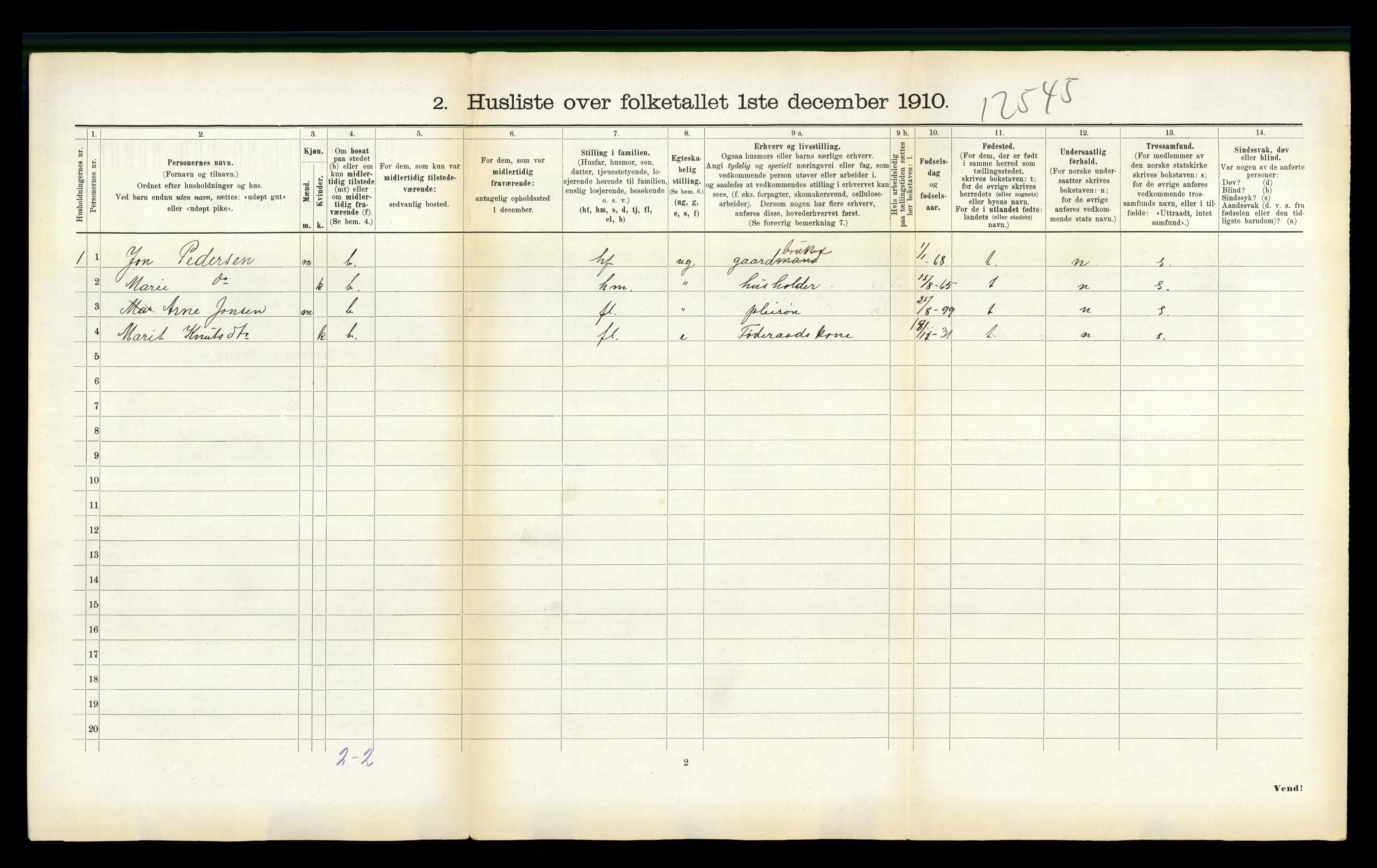 RA, Folketelling 1910 for 1721 Verdal herred, 1910, s. 235