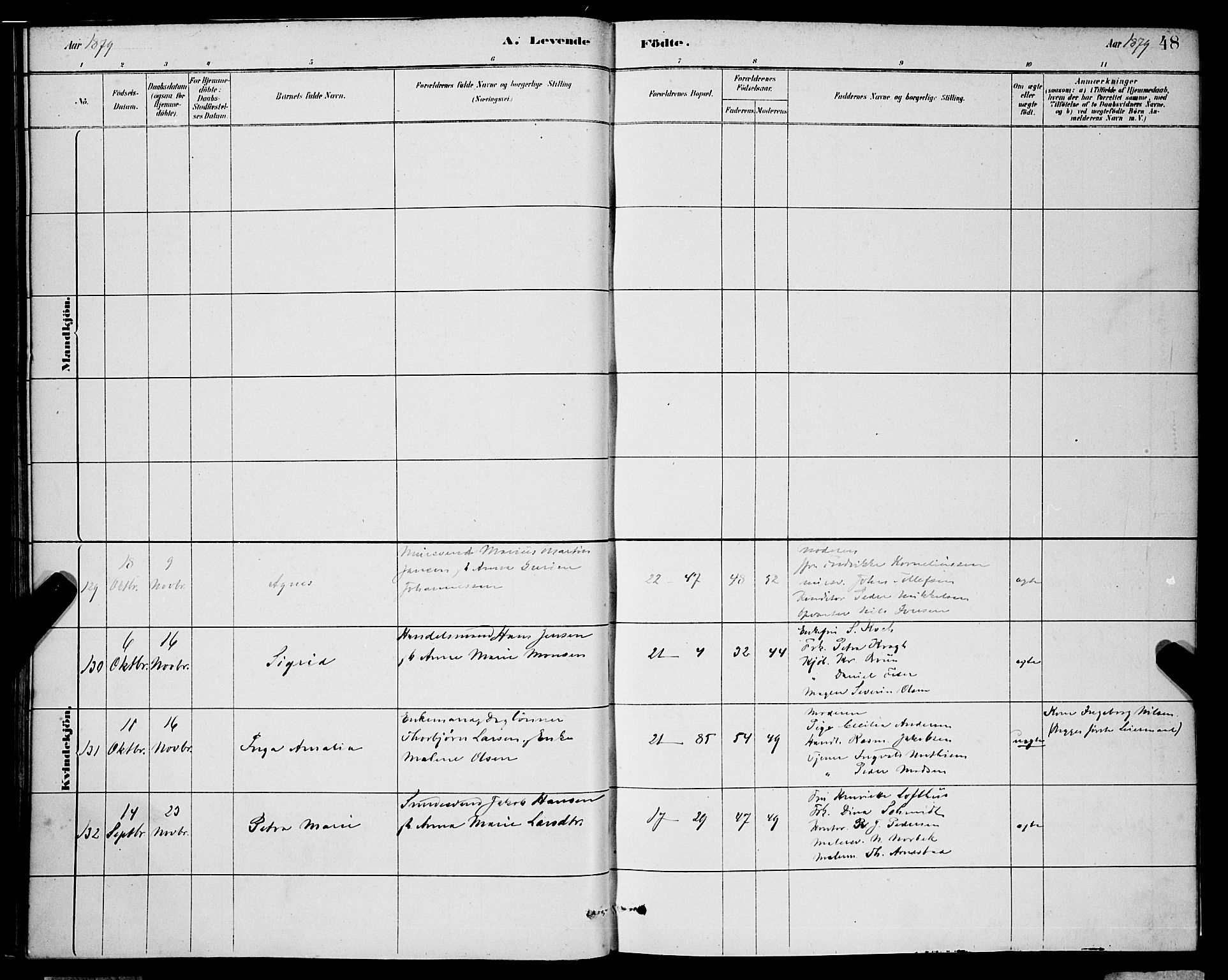 Korskirken sokneprestembete, AV/SAB-A-76101/H/Hab: Klokkerbok nr. B 8, 1878-1887, s. 48