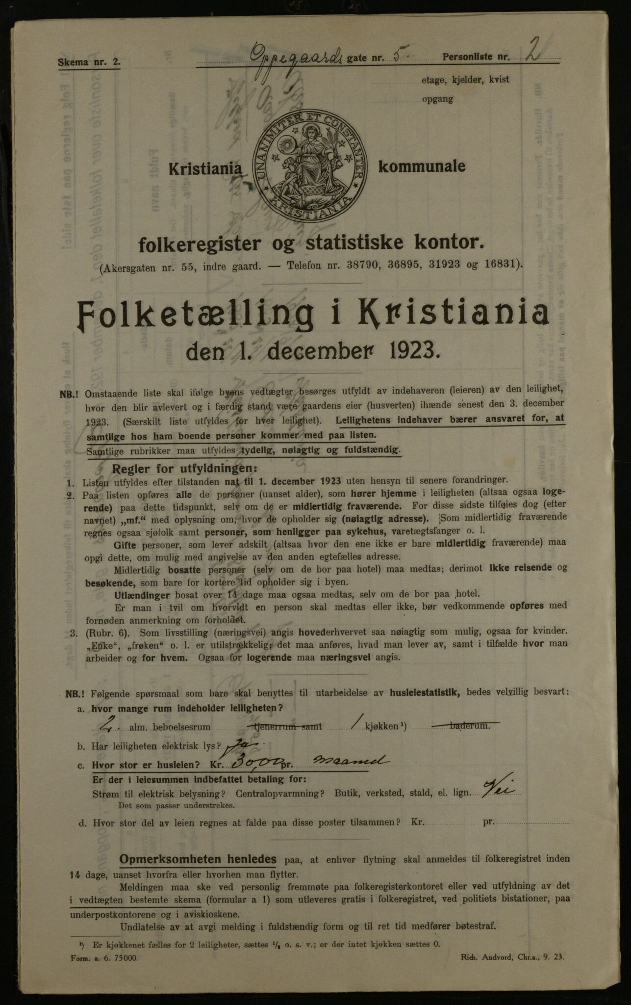 OBA, Kommunal folketelling 1.12.1923 for Kristiania, 1923, s. 83669