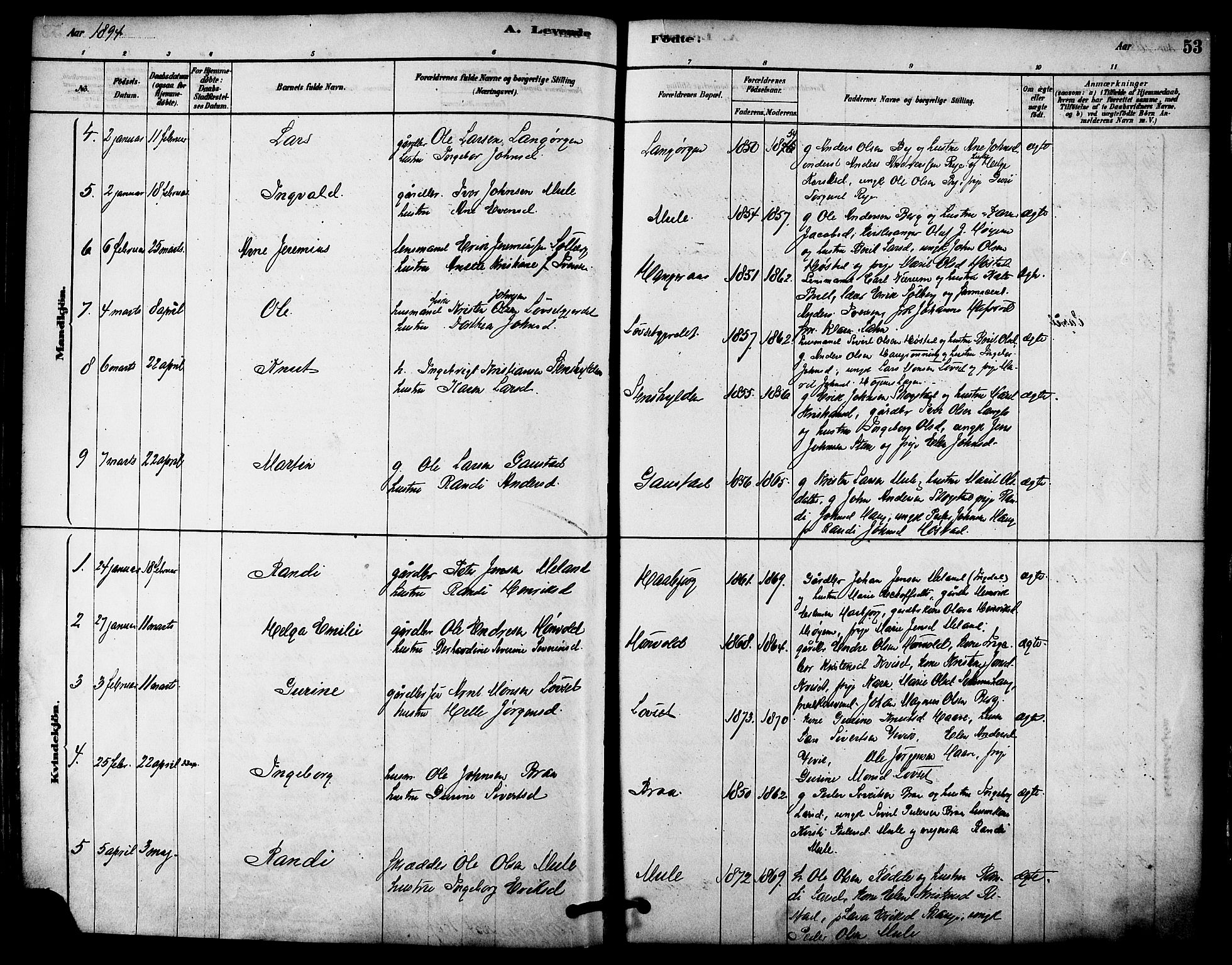 Ministerialprotokoller, klokkerbøker og fødselsregistre - Sør-Trøndelag, SAT/A-1456/612/L0378: Ministerialbok nr. 612A10, 1878-1897, s. 53