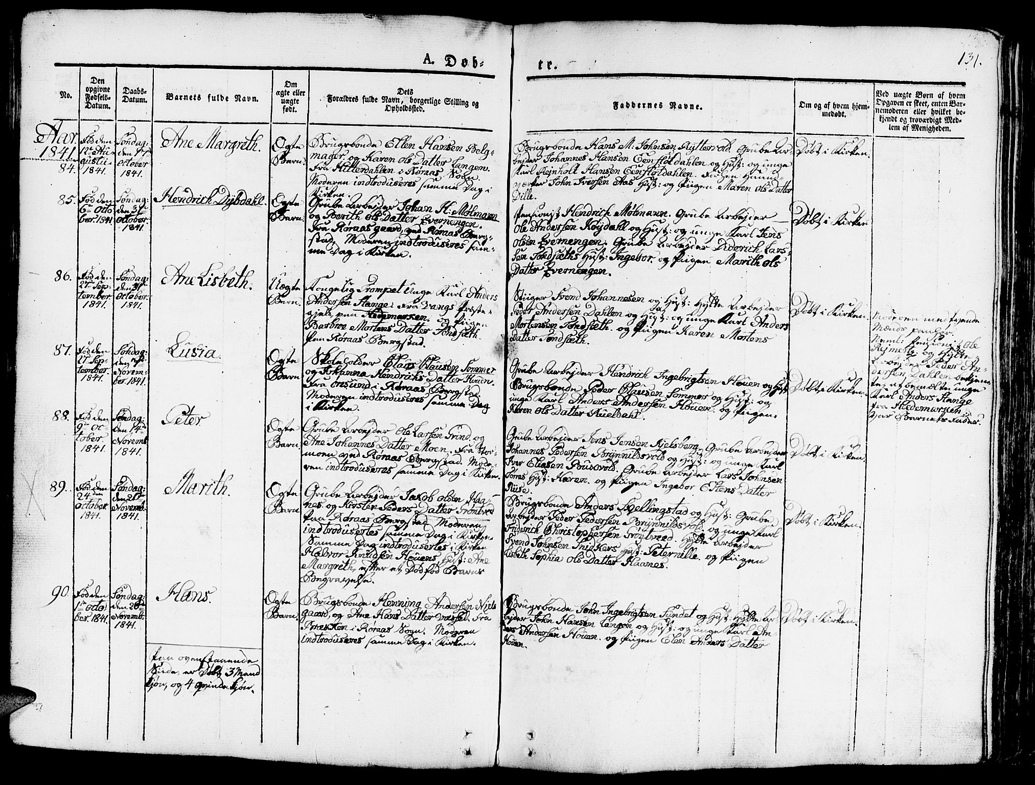 Ministerialprotokoller, klokkerbøker og fødselsregistre - Sør-Trøndelag, SAT/A-1456/681/L0938: Klokkerbok nr. 681C02, 1829-1879, s. 131
