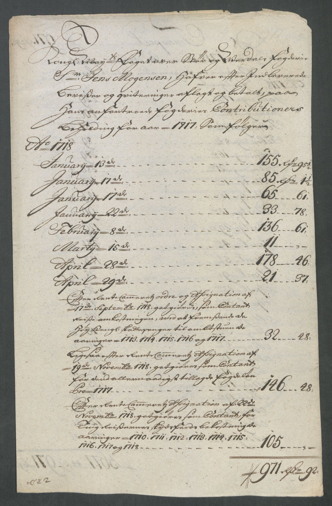 Rentekammeret inntil 1814, Reviderte regnskaper, Fogderegnskap, RA/EA-4092/R62/L4208: Fogderegnskap Stjørdal og Verdal, 1718, s. 310