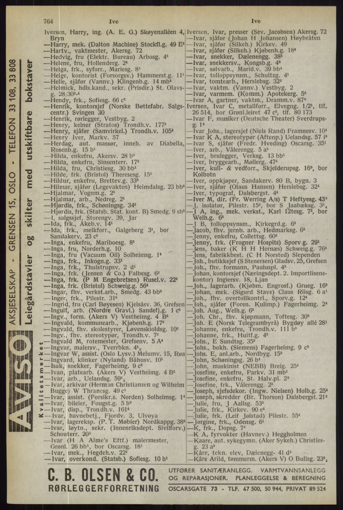 Kristiania/Oslo adressebok, PUBL/-, 1944, s. 764