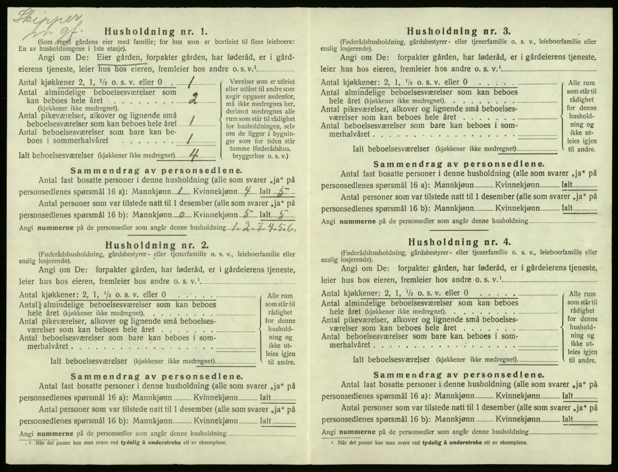 SAB, Folketelling 1920 for 1238 Kvam herred, 1920, s. 1426