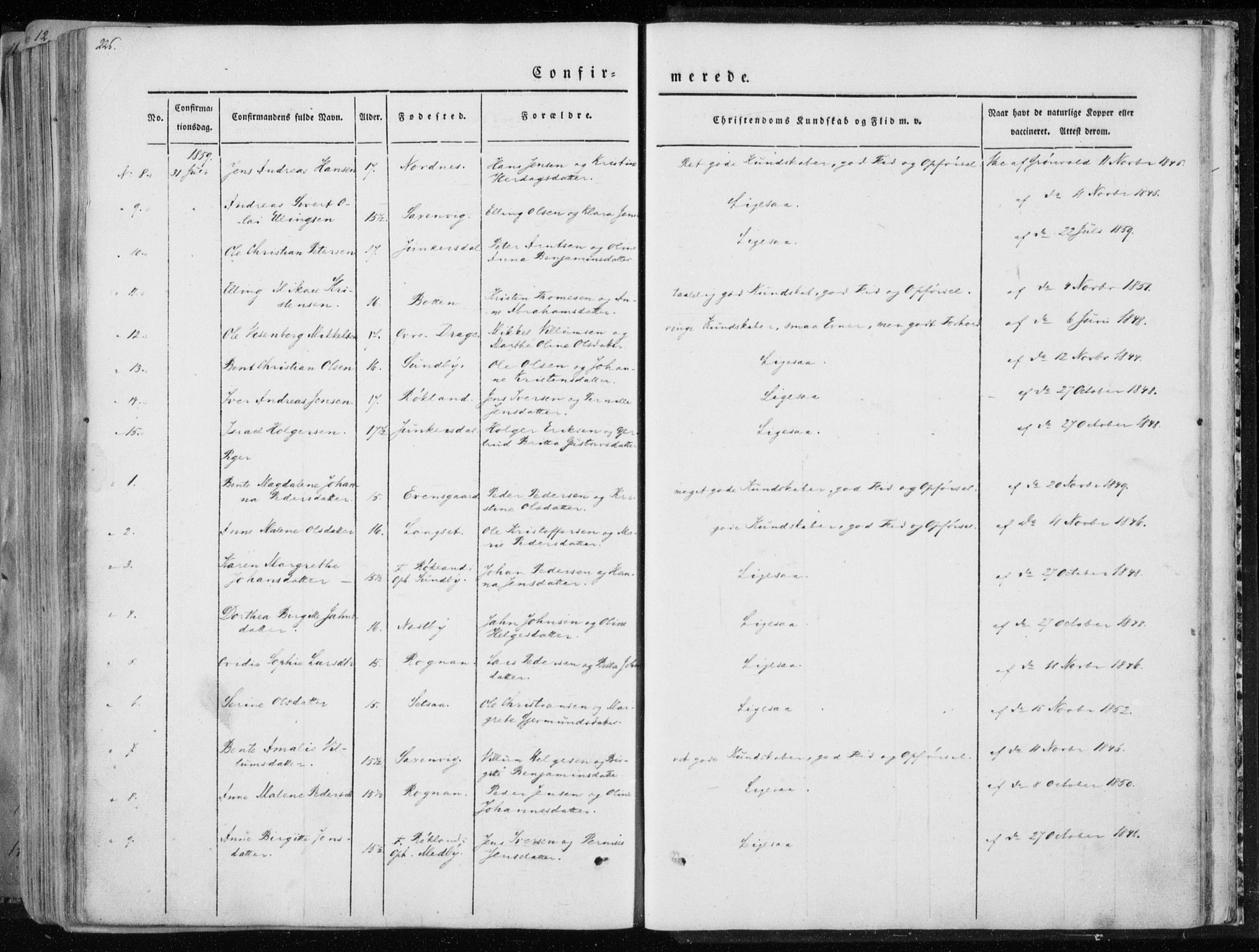 Ministerialprotokoller, klokkerbøker og fødselsregistre - Nordland, SAT/A-1459/847/L0666: Ministerialbok nr. 847A06, 1842-1871, s. 226