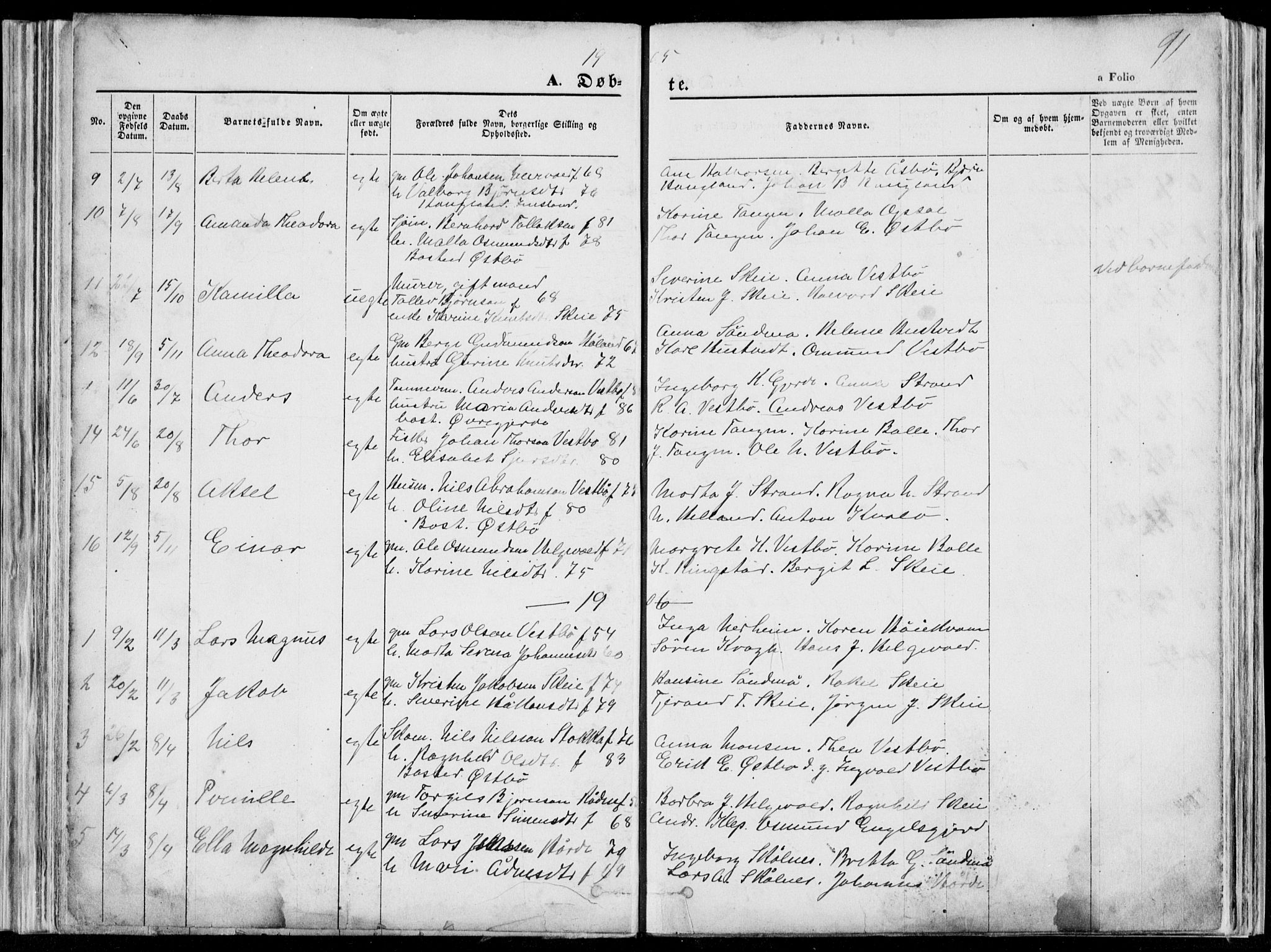 Vikedal sokneprestkontor, AV/SAST-A-101840/01/V: Klokkerbok nr. B 10, 1864-1926, s. 91