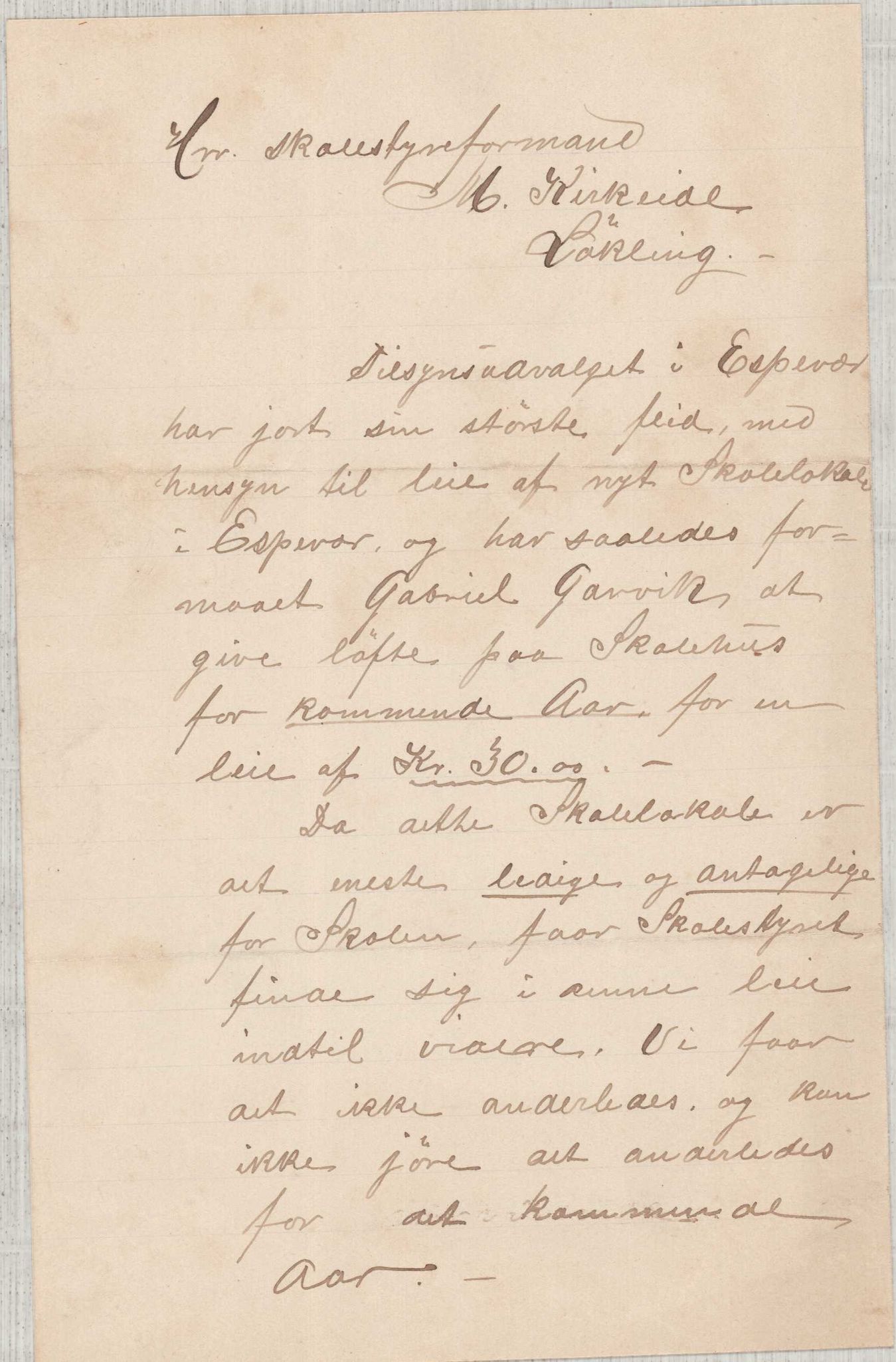 Finnaas kommune. Skulestyret, IKAH/1218a-211/D/Da/L0001/0004: Kronologisk ordna korrespondanse / Kronologisk ordna korrespondanse , 1894-1896, s. 18