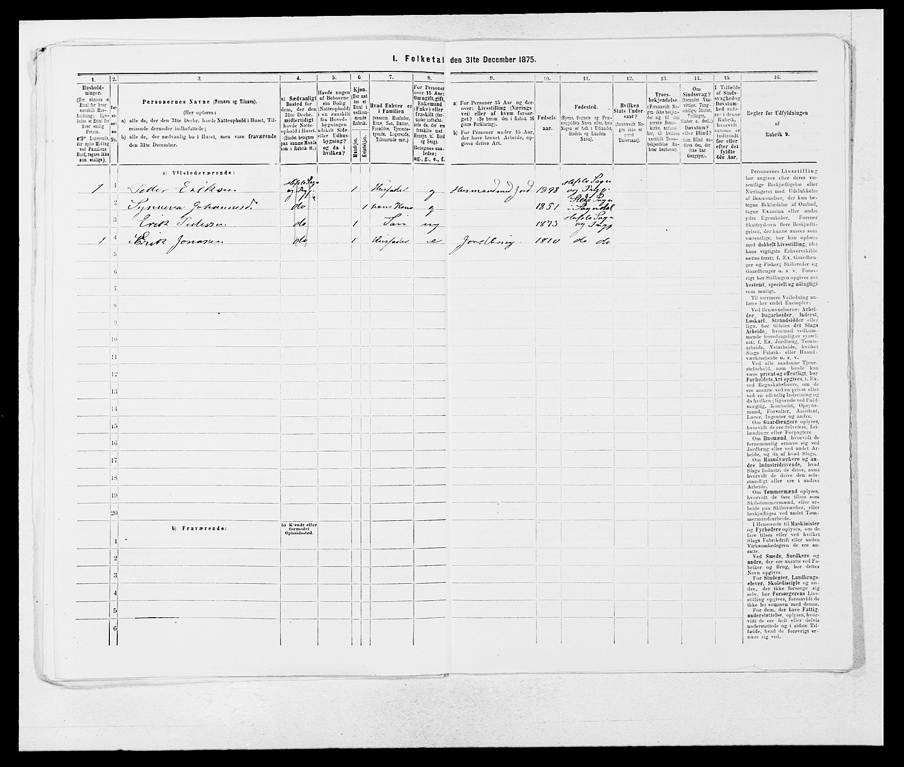 SAB, Folketelling 1875 for 1425P Hafslo prestegjeld, 1875, s. 147