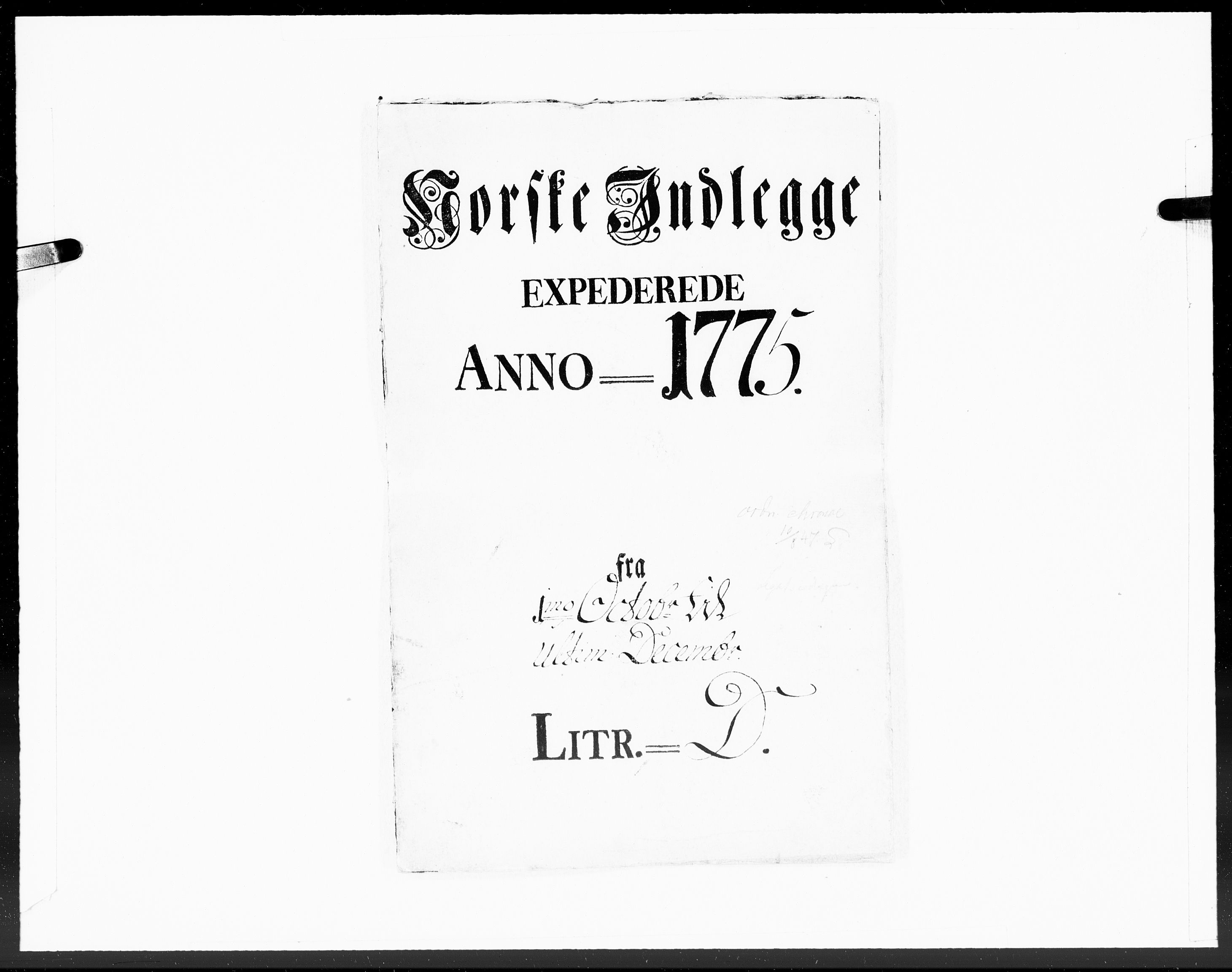 Danske Kanselli 1572-1799, AV/RA-EA-3023/F/Fc/Fcc/Fcca/L0218: Norske innlegg 1572-1799, 1775, s. 1