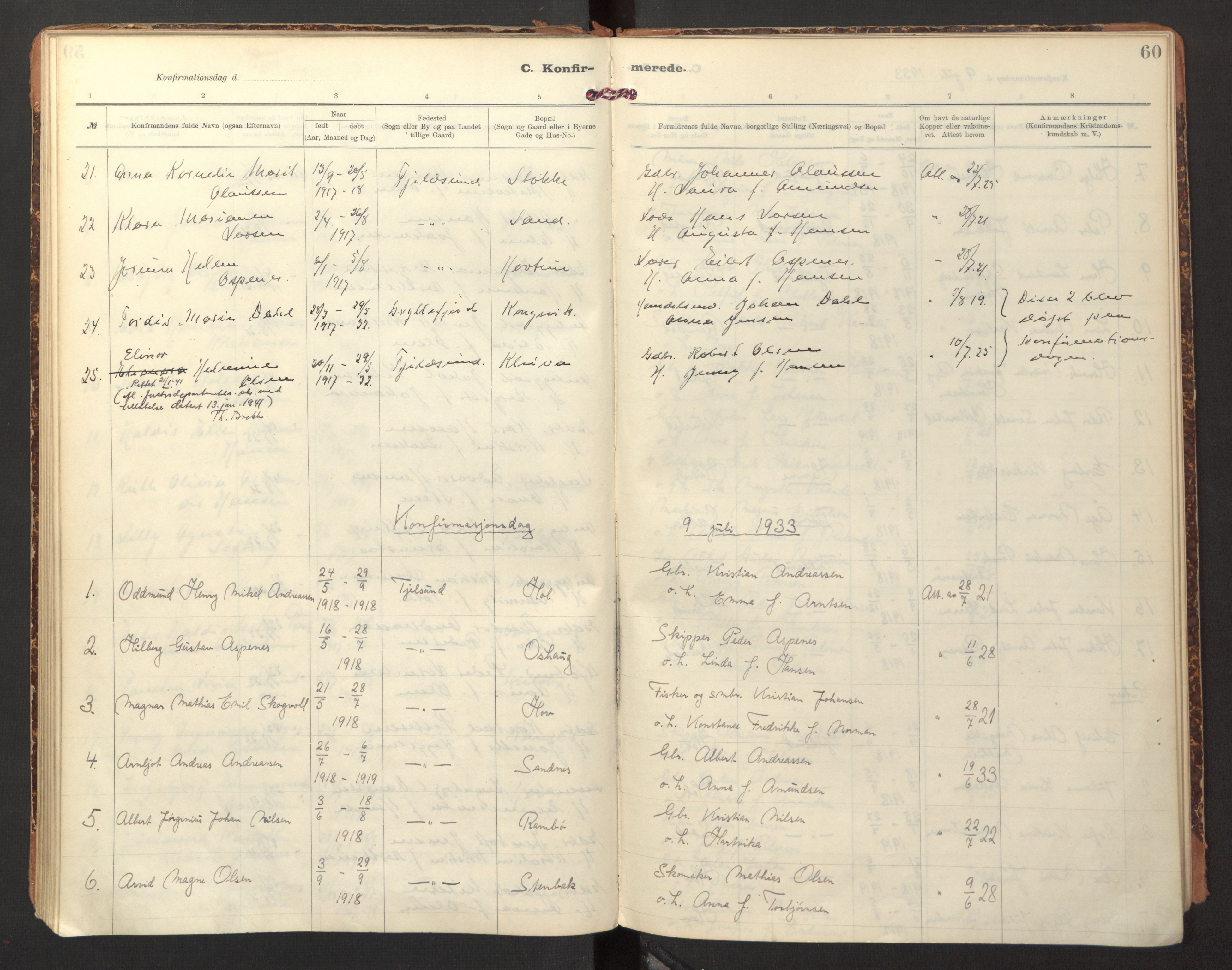 Ministerialprotokoller, klokkerbøker og fødselsregistre - Nordland, AV/SAT-A-1459/865/L0927: Ministerialbok nr. 865A05, 1911-1935, s. 60