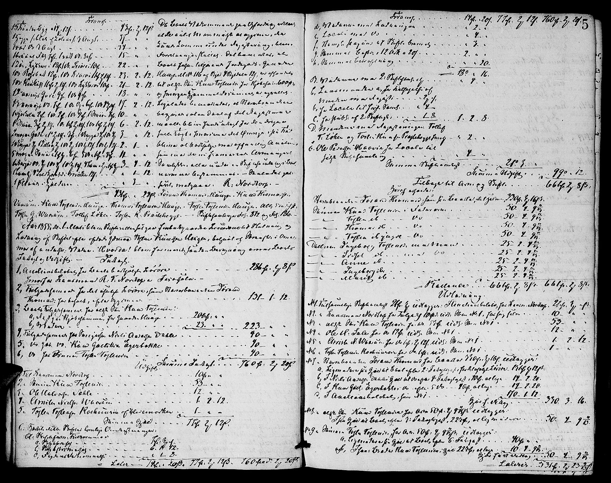 Valdres sorenskriveri, AV/SAH-TING-016/J/Ja/Jac/L0002: Skifteutlodningsprotokoll, 1854-1863, s. 4b-5a