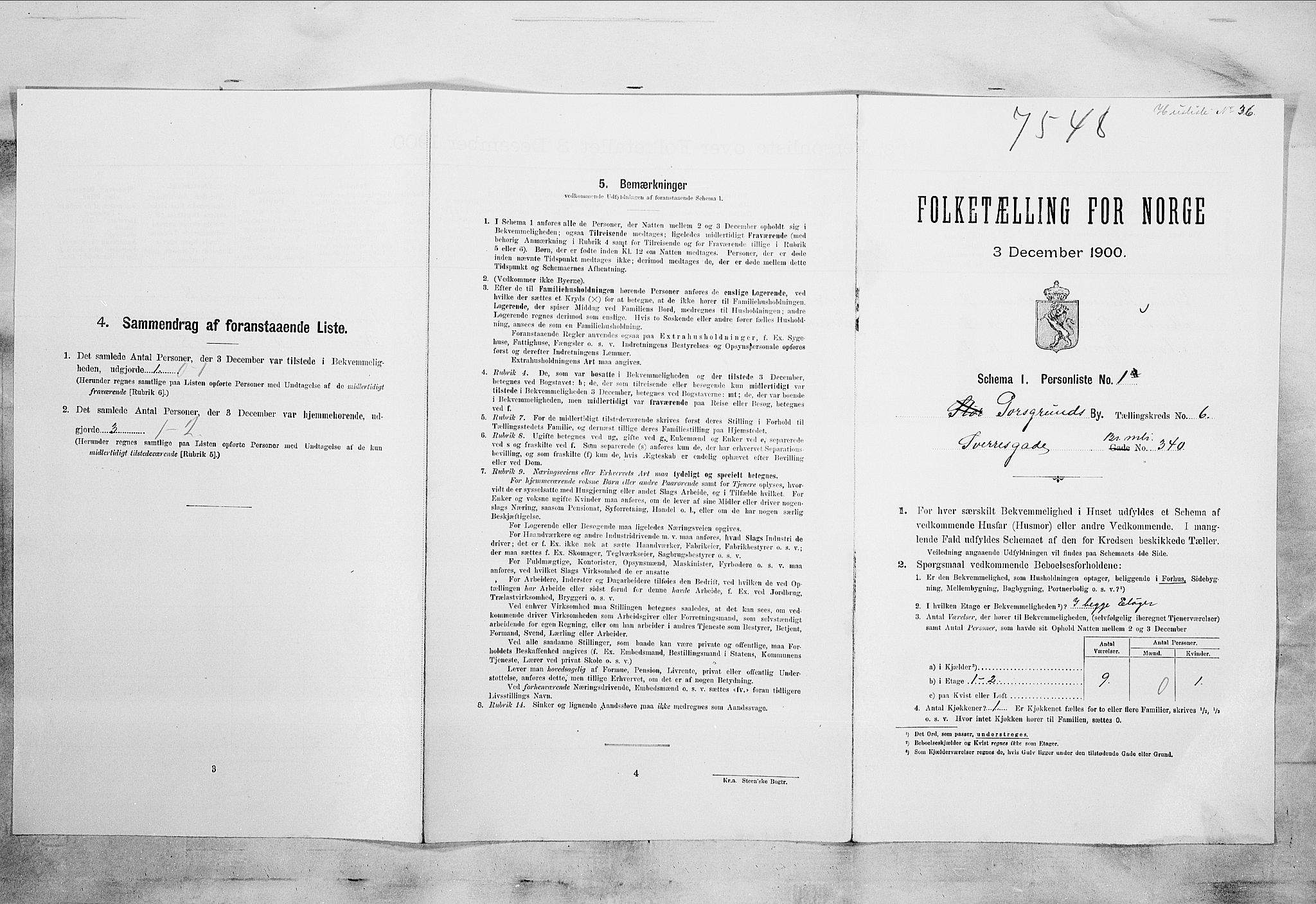 SAKO, Folketelling 1900 for 0805 Porsgrunn kjøpstad, 1900, s. 1067