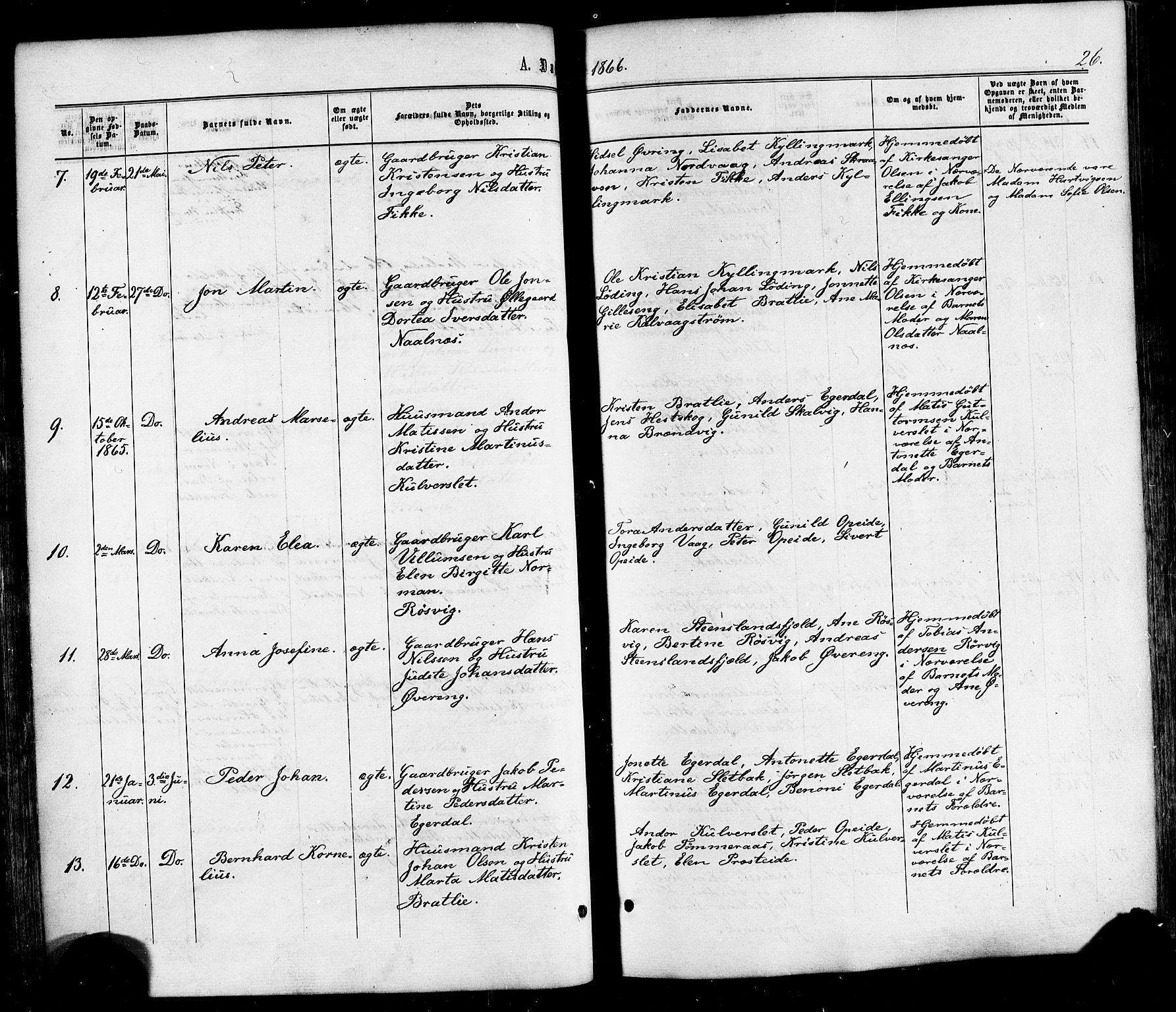 Ministerialprotokoller, klokkerbøker og fødselsregistre - Nordland, AV/SAT-A-1459/859/L0845: Ministerialbok nr. 859A05, 1863-1877, s. 26