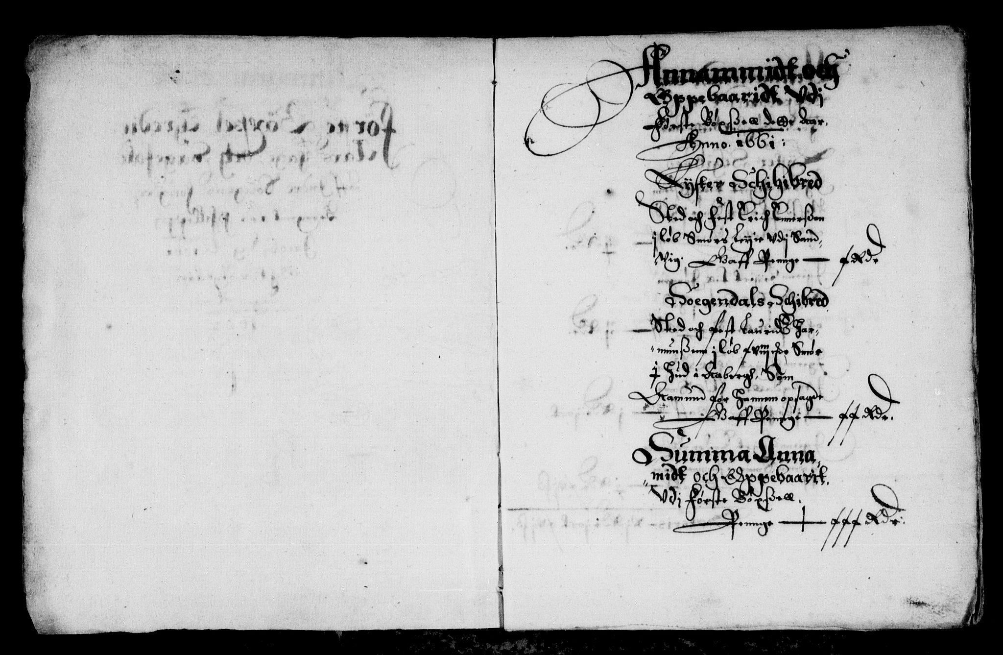 Rentekammeret inntil 1814, Reviderte regnskaper, Stiftamtstueregnskaper, Bergen stiftamt, RA/EA-6043/R/Rc/L0002: Bergen stiftamt, 1661