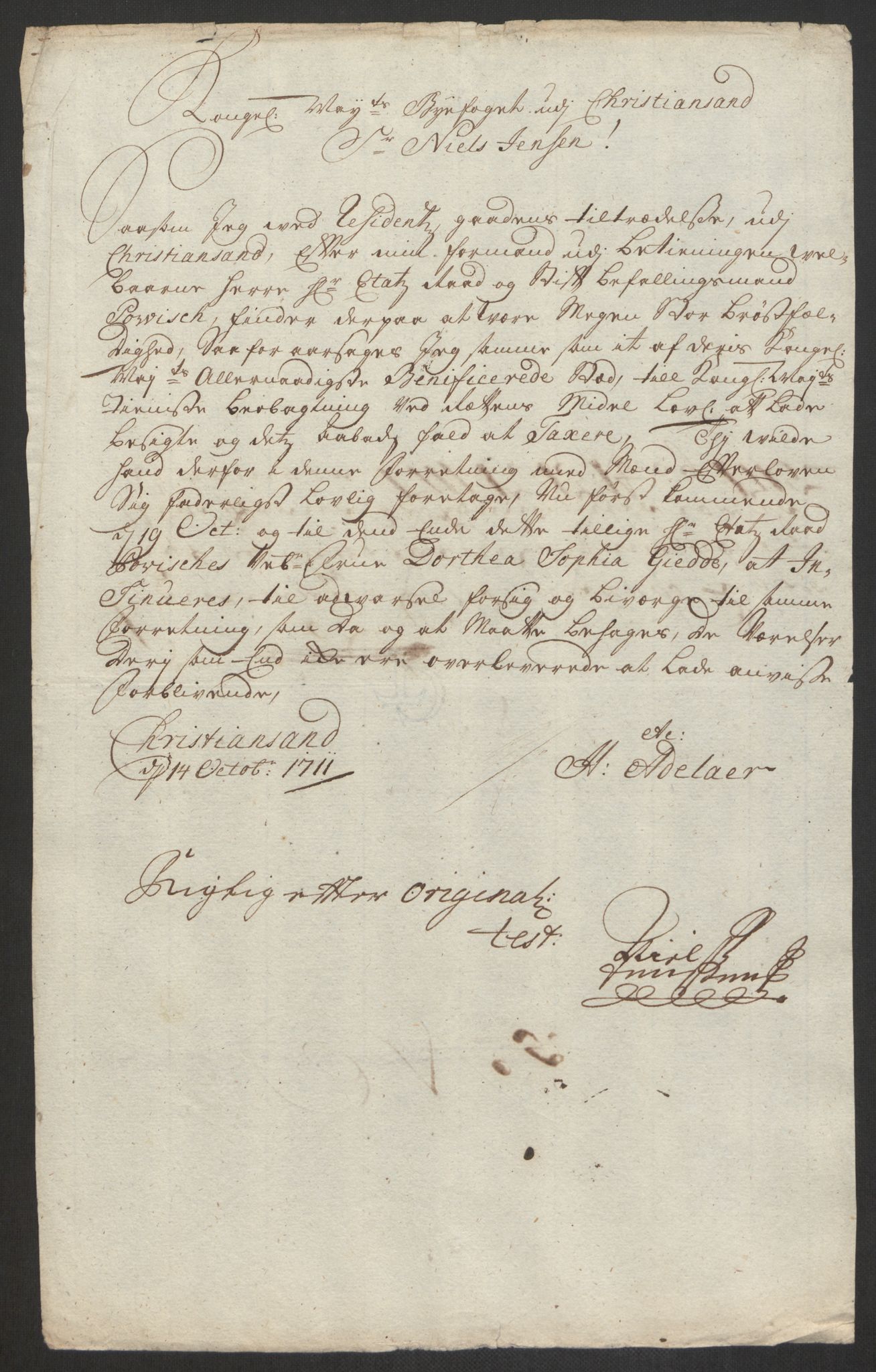 Rentekammeret inntil 1814, Reviderte regnskaper, Byregnskaper, AV/RA-EA-4066/R/Rm/L0285: [M18] Sikt og sakefall, 1681-1718, s. 503