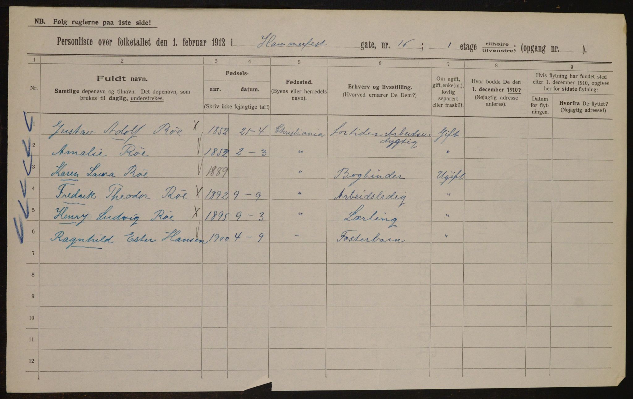 OBA, Kommunal folketelling 1.2.1912 for Kristiania, 1912, s. 34284