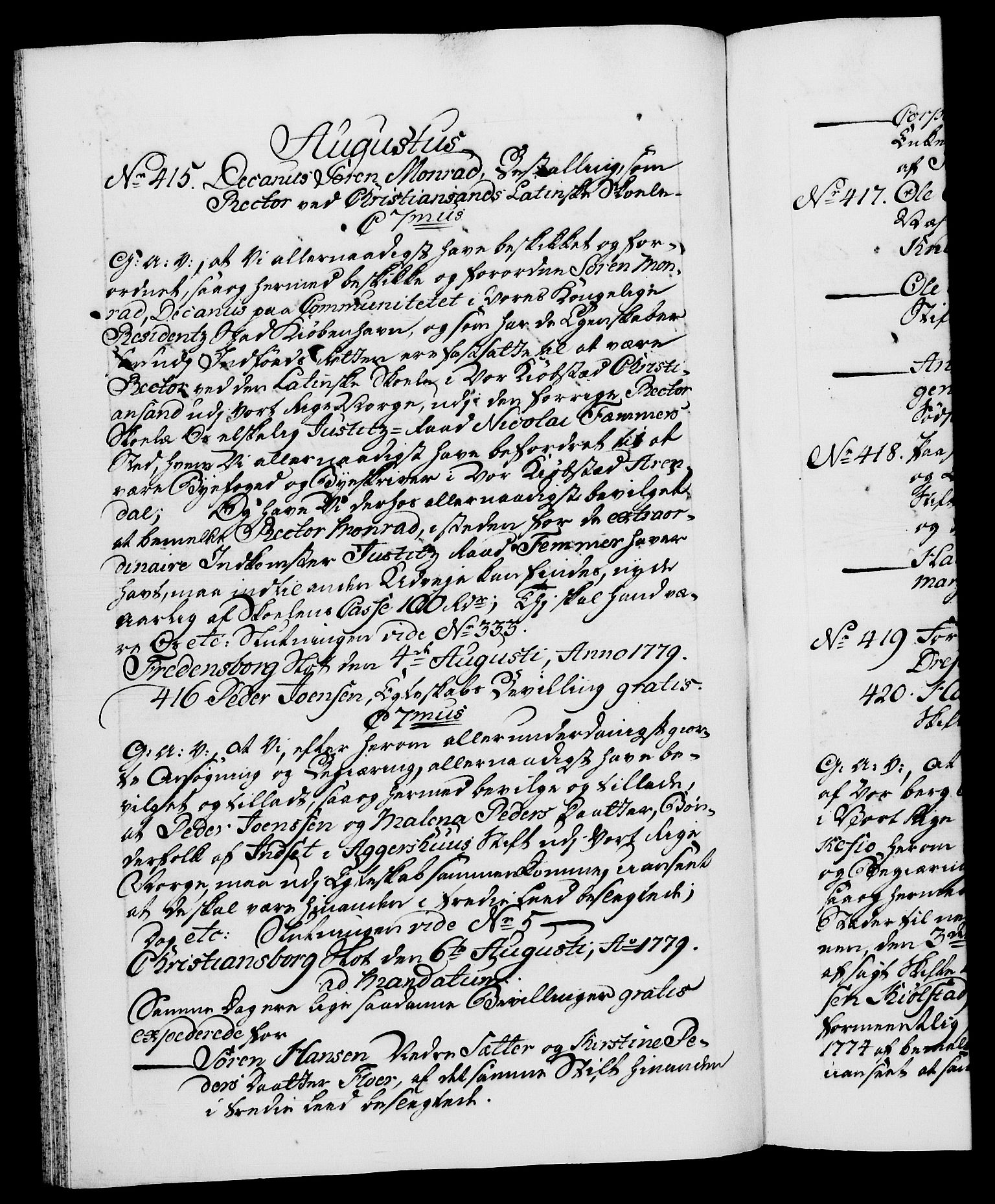 Danske Kanselli 1572-1799, RA/EA-3023/F/Fc/Fca/Fcaa/L0048: Norske registre, 1779-1781, s. 142b